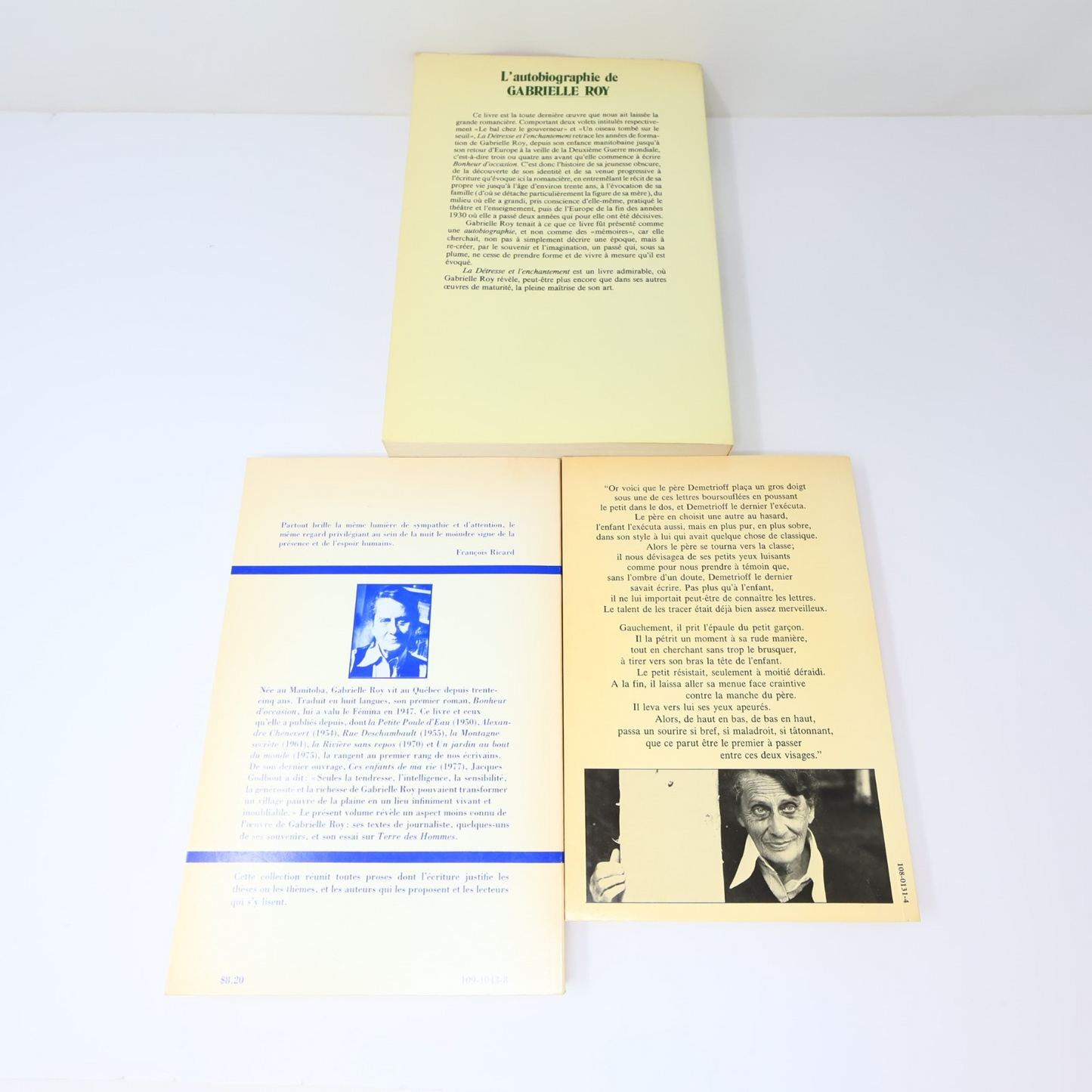 Gabrielle Roy Lot 8 Livres Rue Deschambault/Petite Poule d'Eau Roman Québec PB