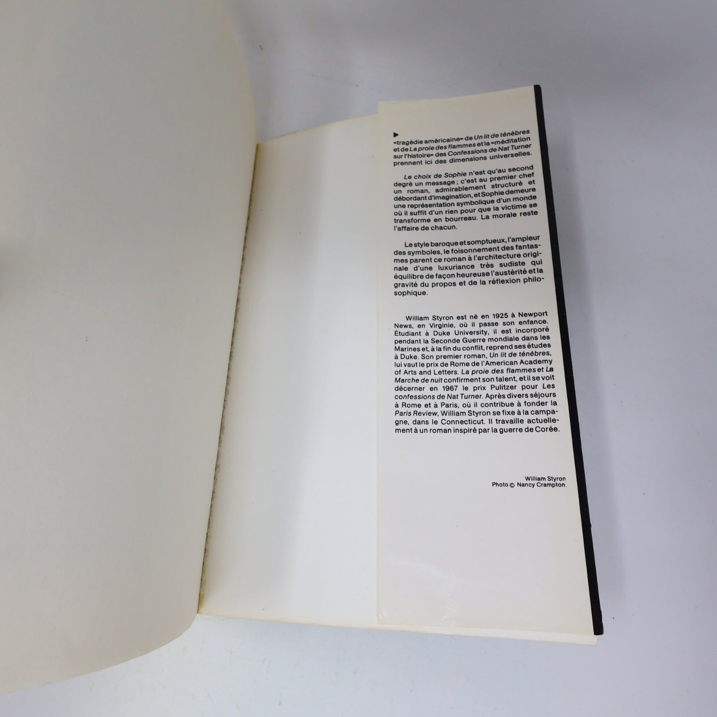 William Styron Lot 3 Livres Le Choix de Sophie/La Proie des Flammes 1-2 Français