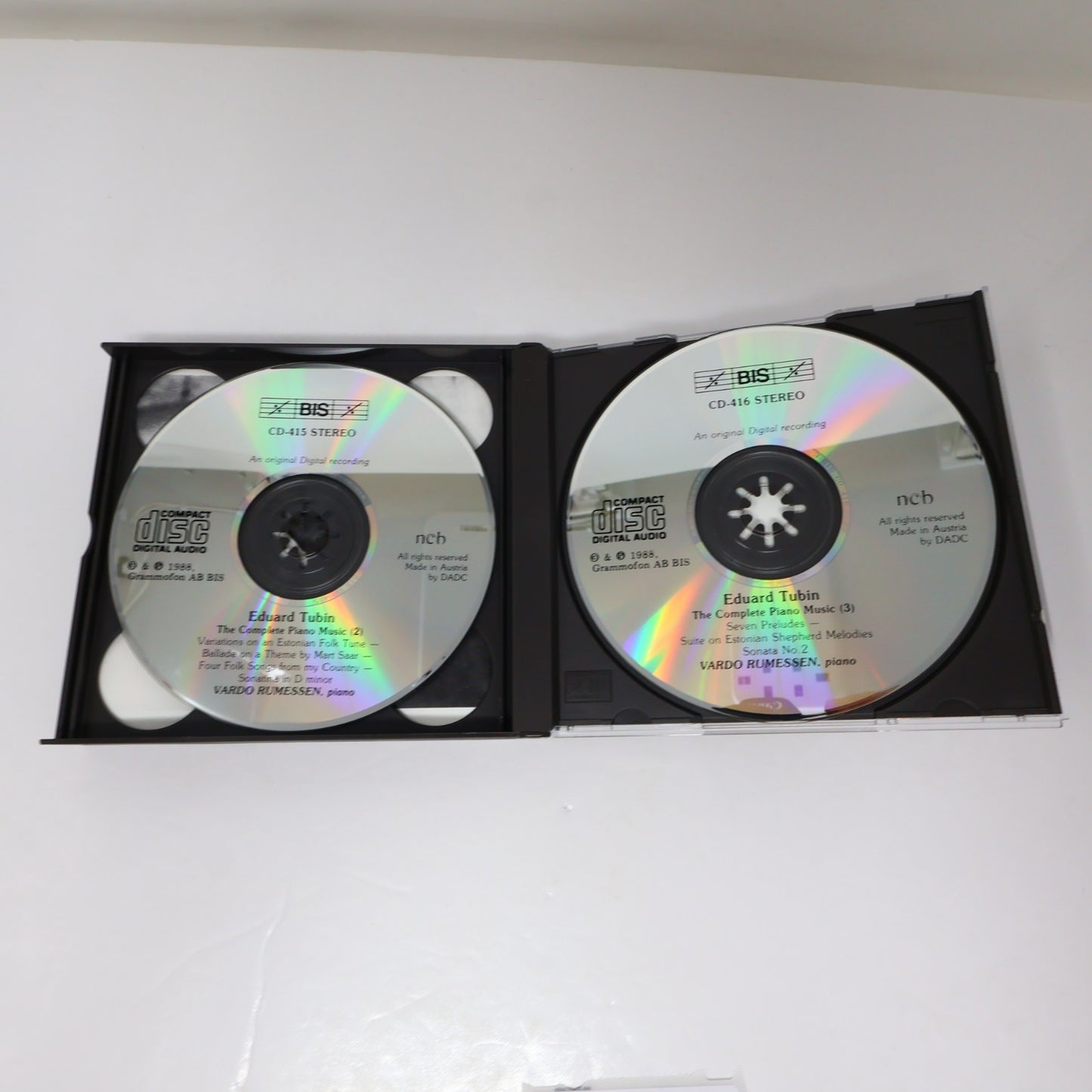 Eduard Tubin The Complete Piano Music CD Vardo Rumessen BIS 1988 BIS-CD-414/416