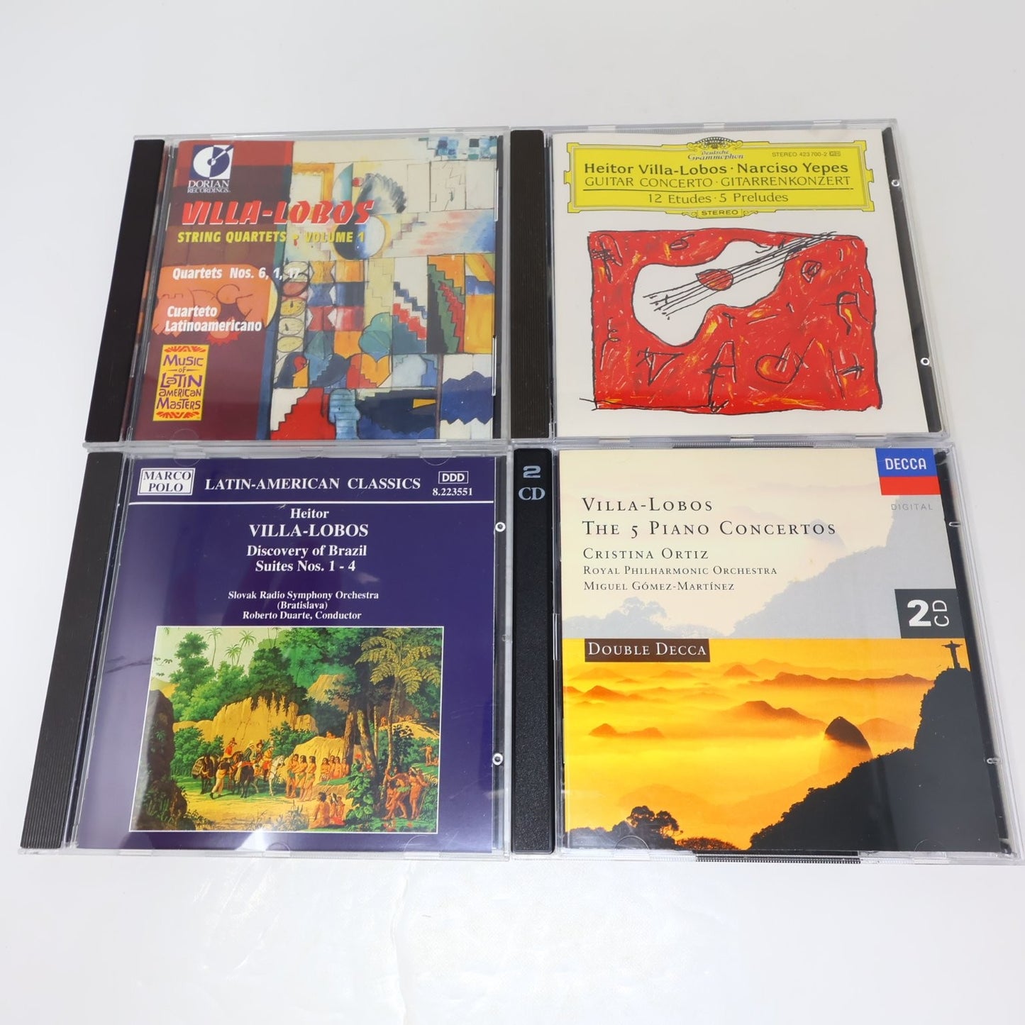 Villa-Lobos 10 CD Lot String Quartets/5 Pianos Concertos/Choros Classical Latin
