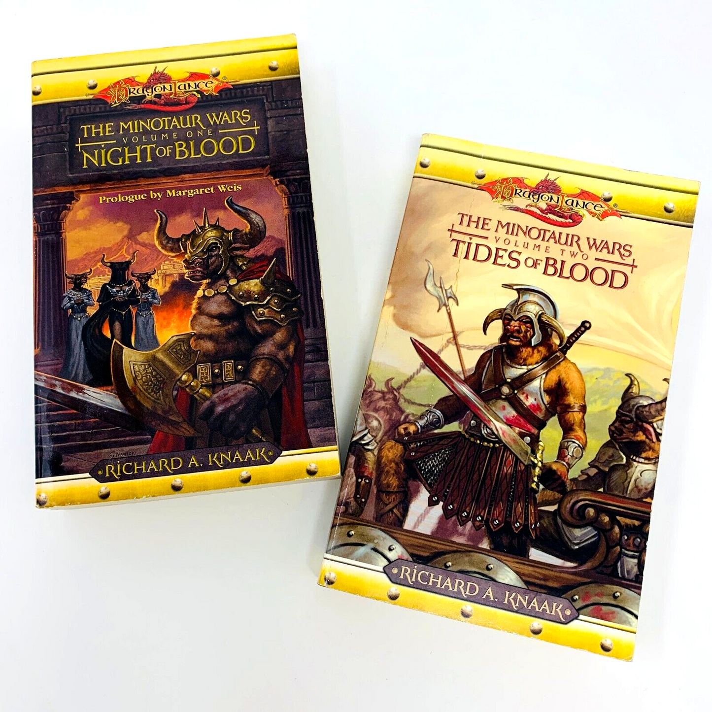 DragonLance The Minotaurs Wars 1-2 Night of Blood + Tides of Blood WOC Books Lot
