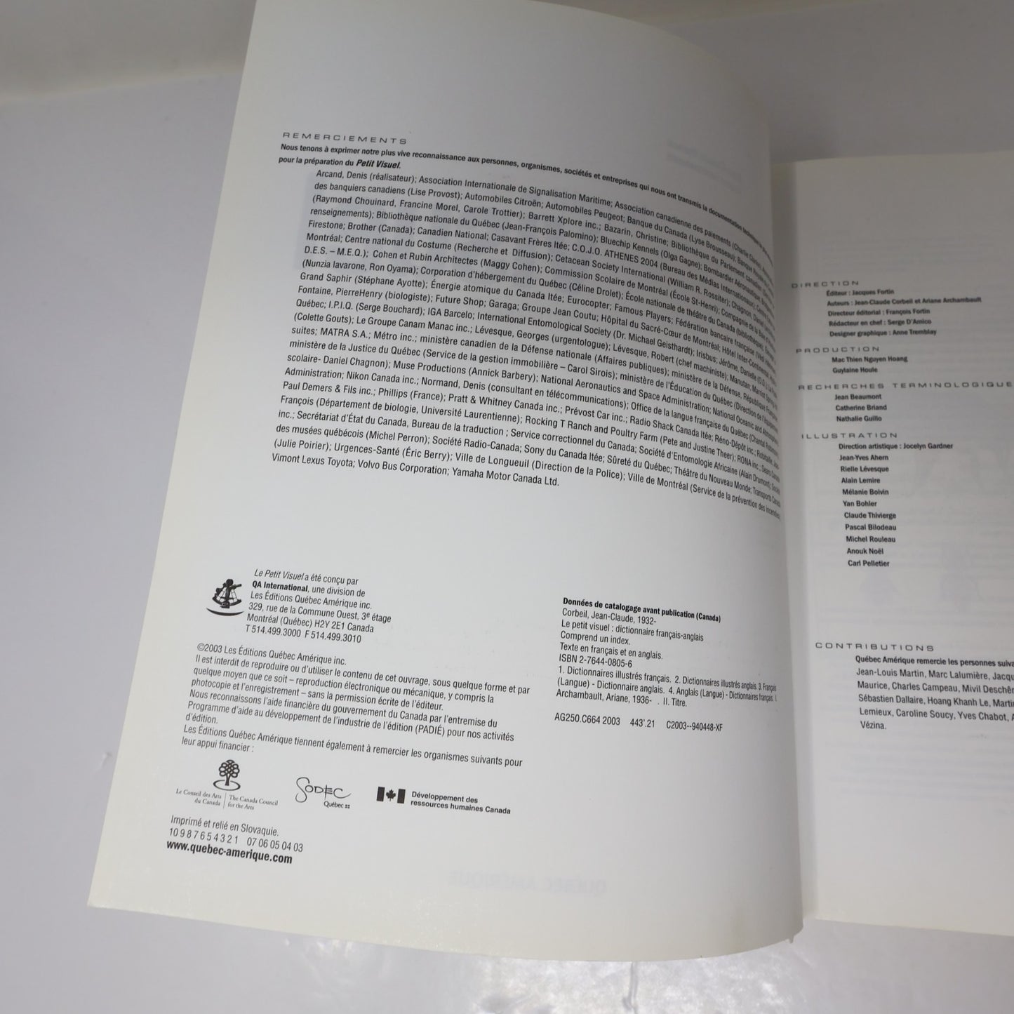 Le Petit Visuel Dictionnaire Français/Anglais Ouvrage de Référence Éducation HC