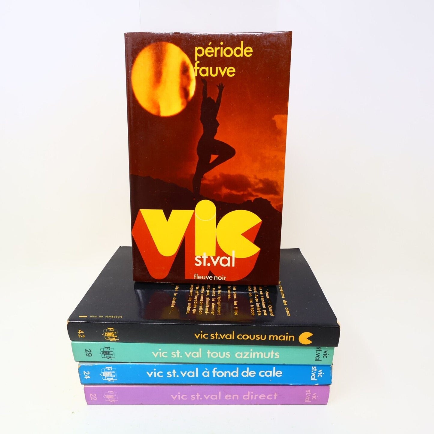 Lot 5 Vic St. Val Livres Aventure Espionnage Français French Fleuve Noir 70s PB