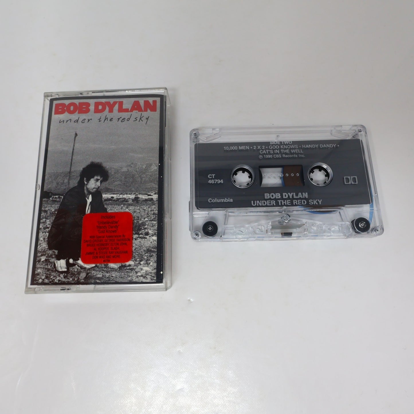 Bob Dylan 2 Cassettes Lot Under The Red Sky/Oh Mercy Columbia Born In Time/2 X 2