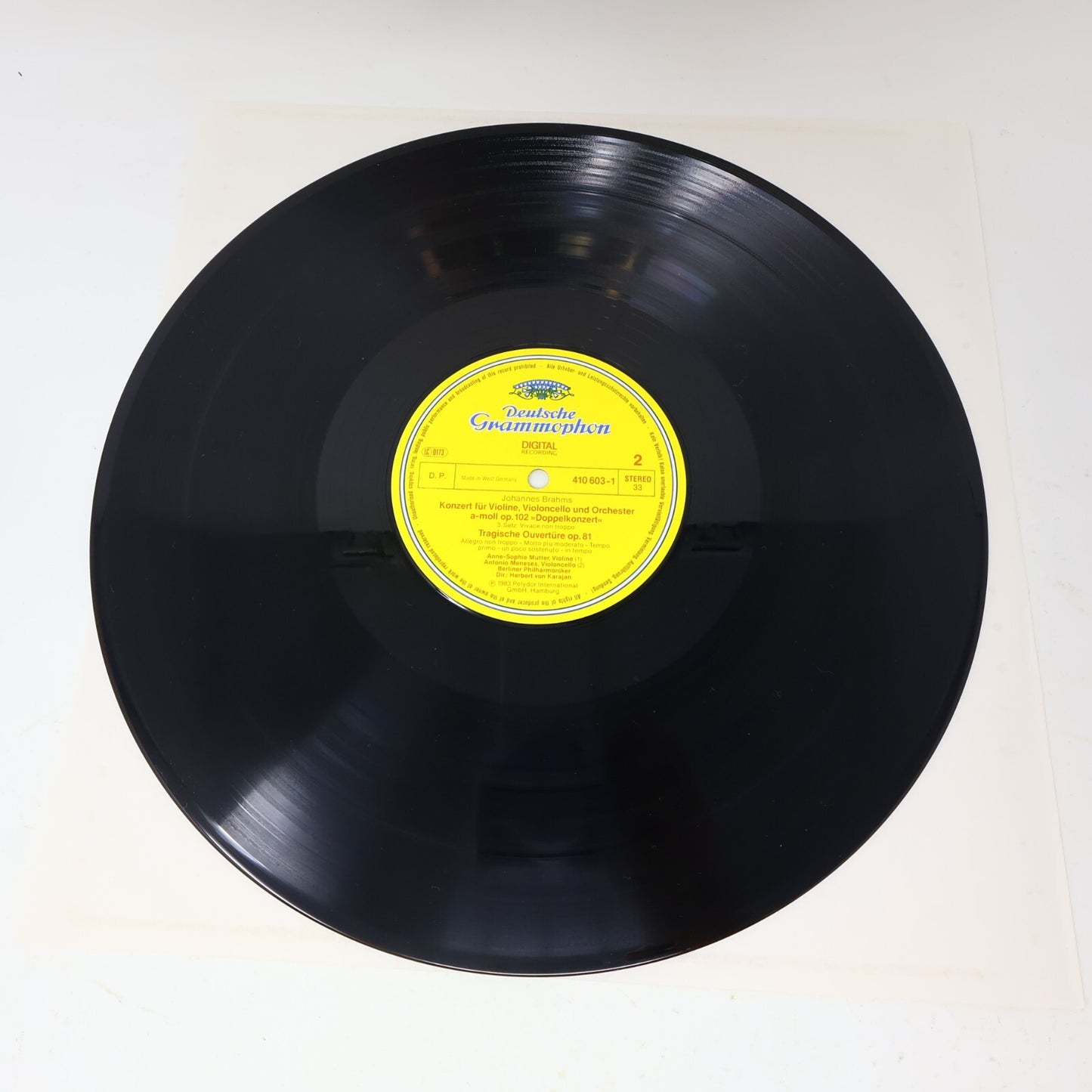 Herbert von Karajan Brahms Mutter Meneses Double Concerto LP Record 410 603-1