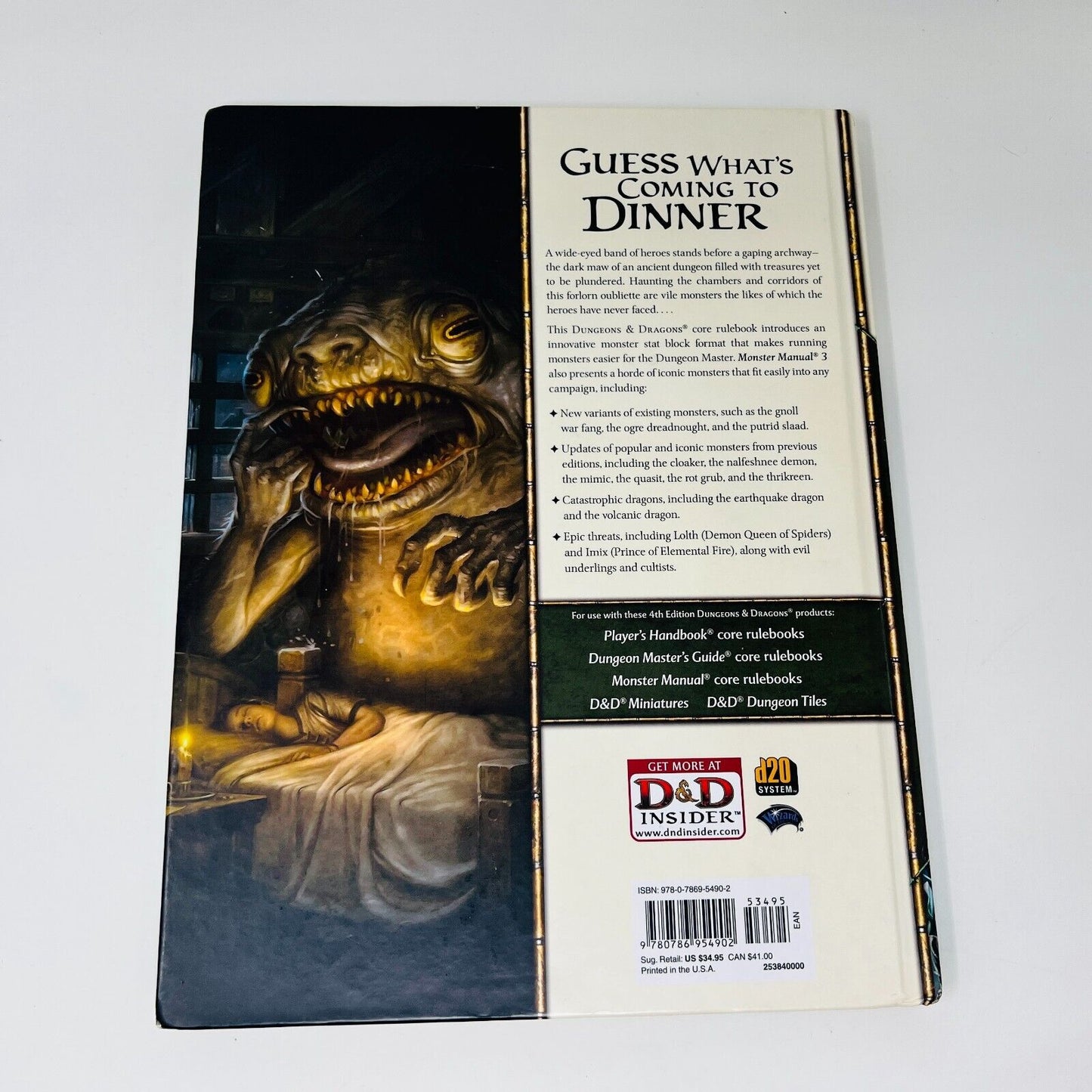 2010 Monster Manual 3 RPG Core Rules Dungeons & Dragons D&D Hardcover 4th Ed WOC
