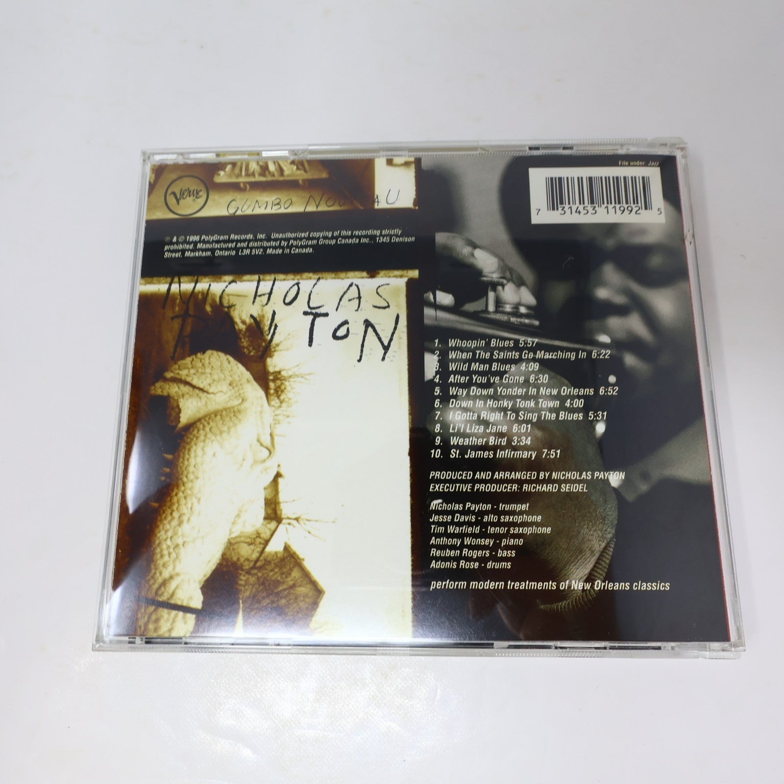 Nicholas Payton 2 CDs Lot Payton's Place/Gumbo Nouveau Jazz 1996 1998 Verve 90s