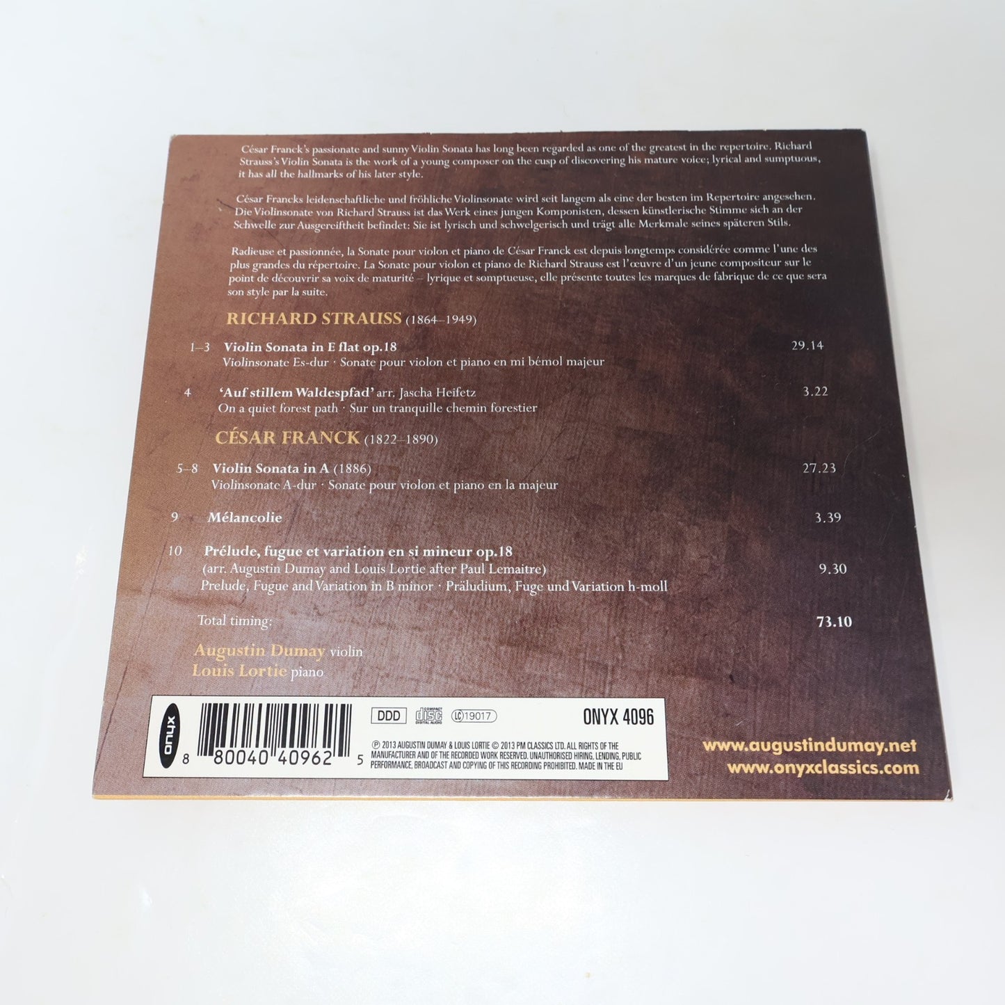 César Franck 5 CD Lot Classical Murray Perahia/Dutoit/Thibaudet/Bingham/Mintz