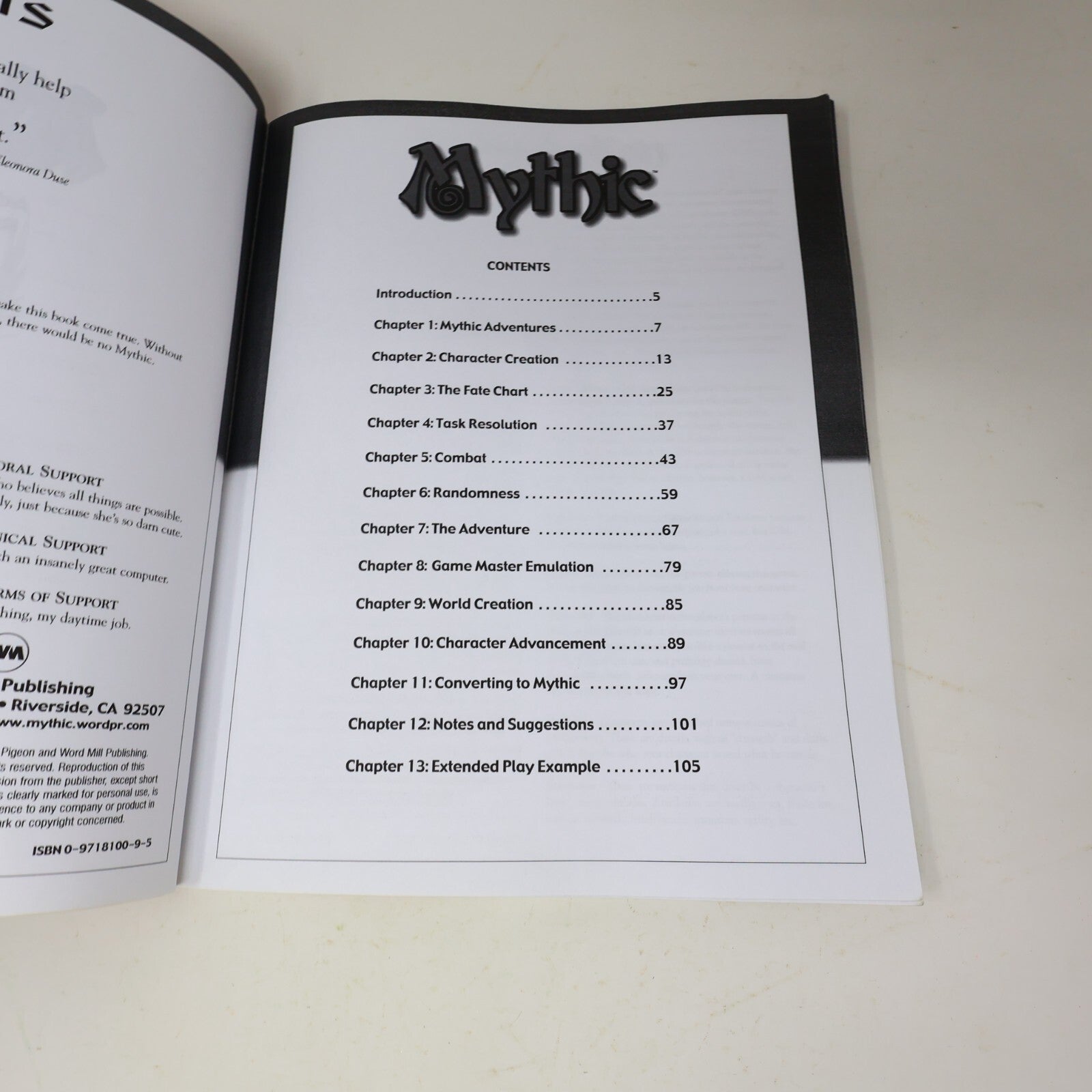 2017 Mythic Create Dynamic Role-Playing Adventures Without Preparation Rpg Book