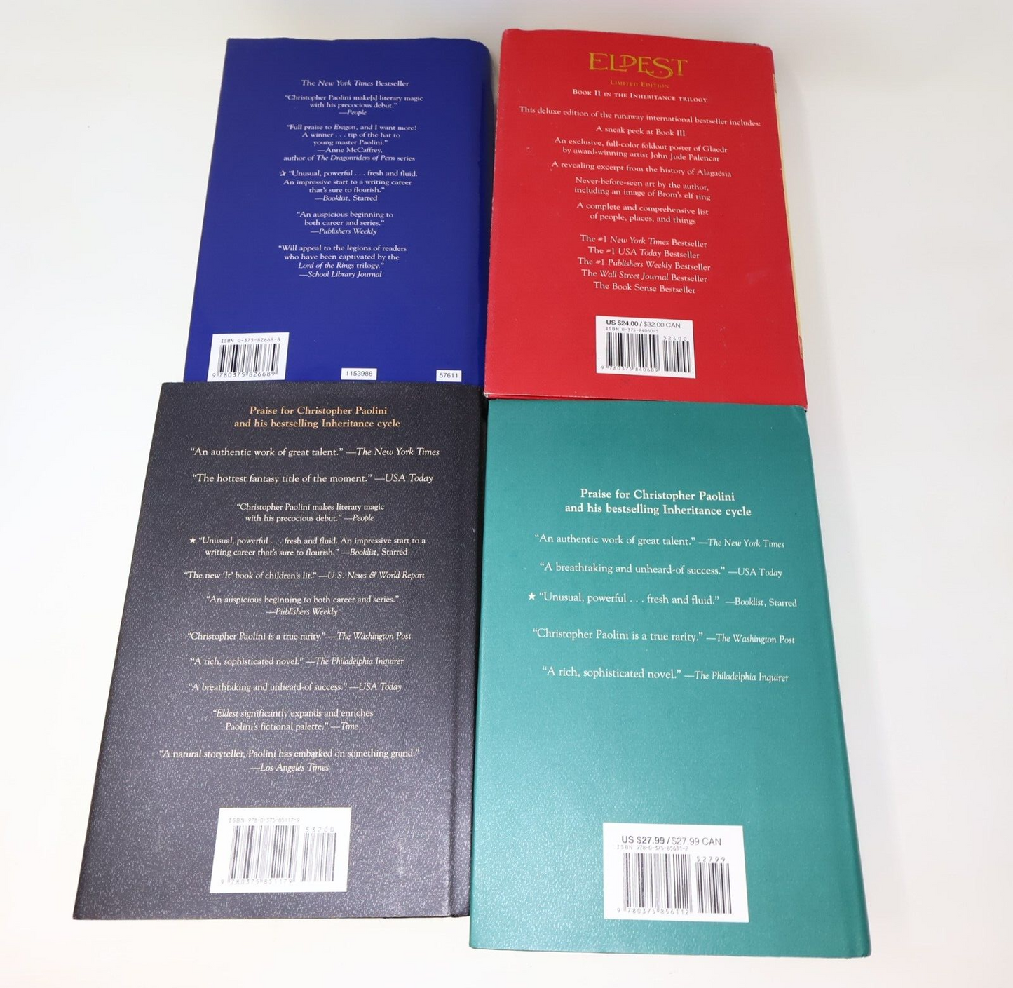 Eragon Inheritance #1-4 Lot 4 Books Christopher Paolini Knopf Hardcover 2000s HC