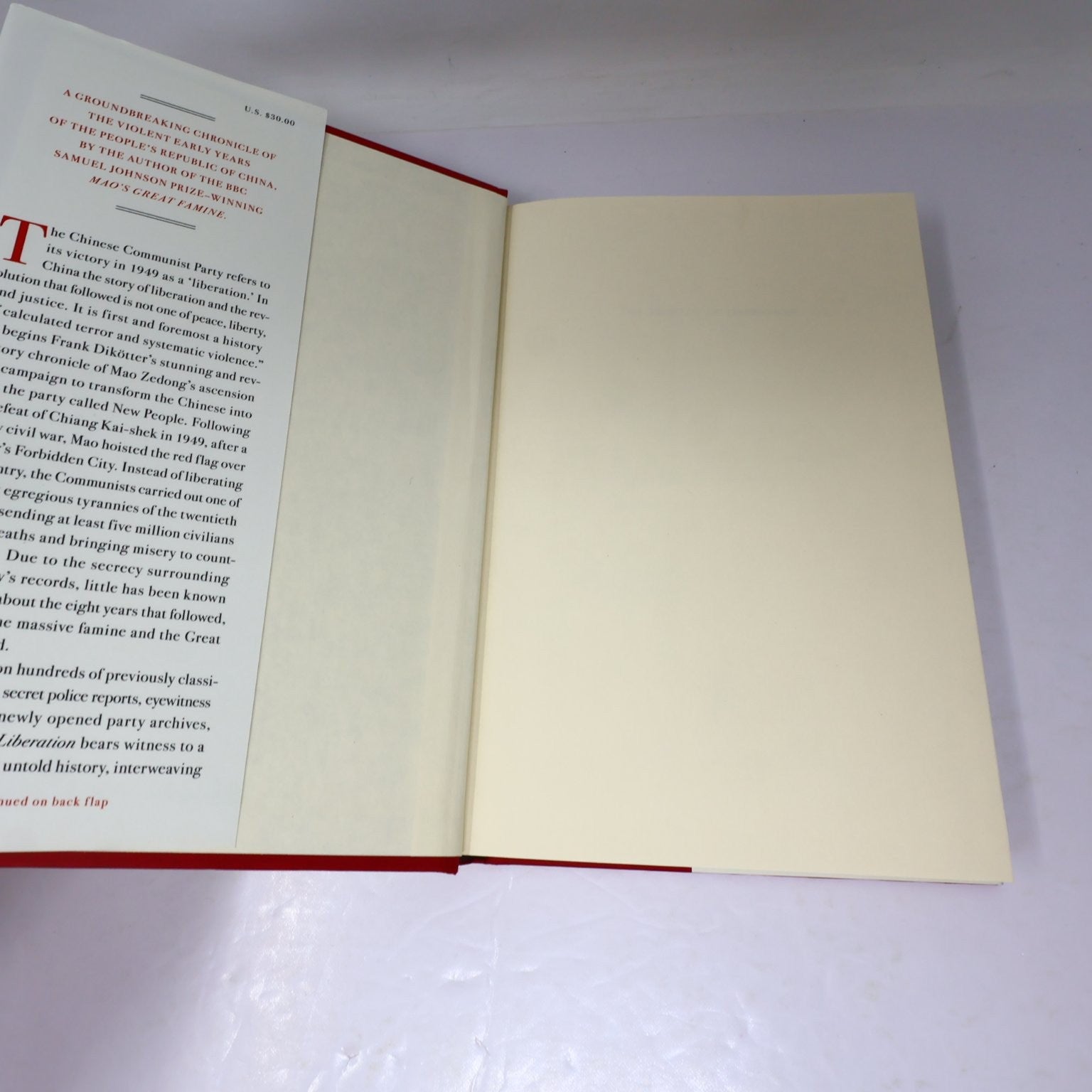 The Tragedy of Liberation Frank Dikötter 2013 1st US Ed Chinese History 1945-57