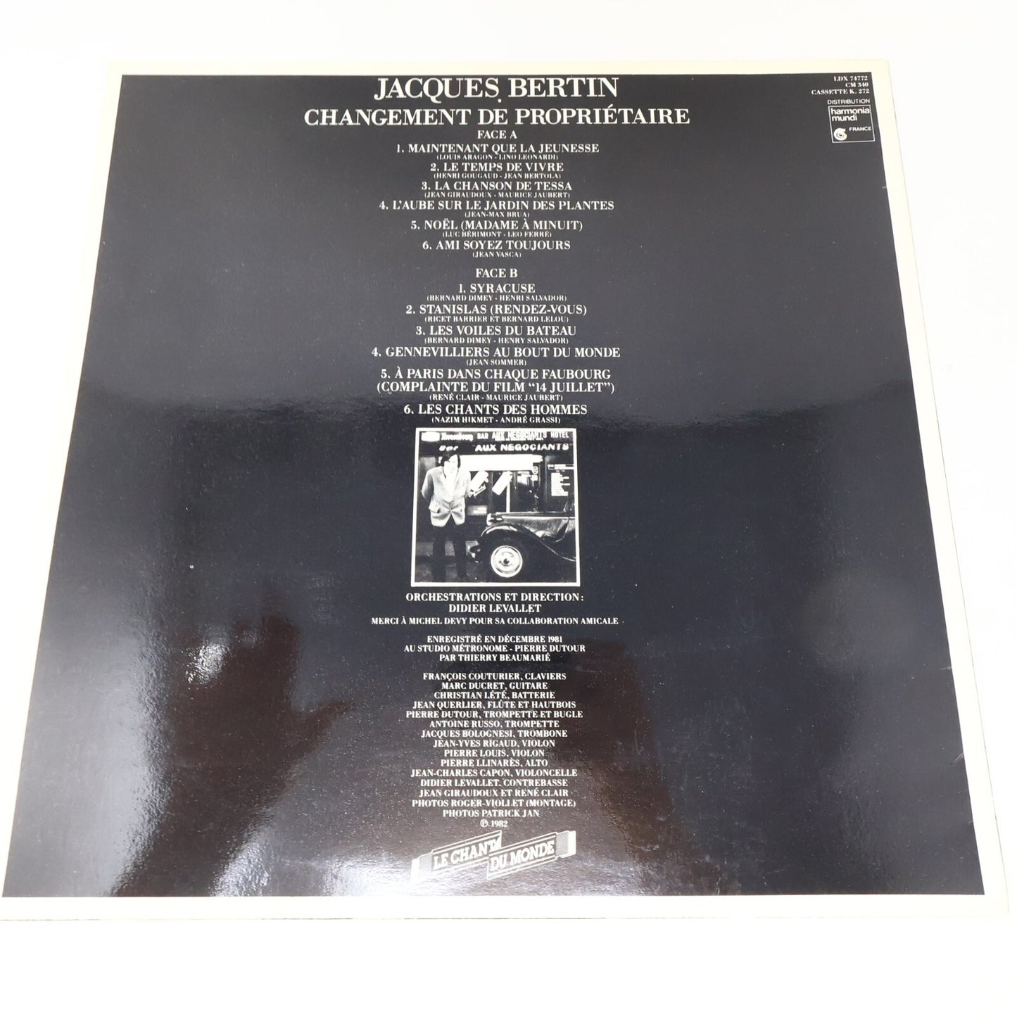 Jacques Bertin Lot 2 Disques Changement de Propriétaire/ Paris Théâtre de la