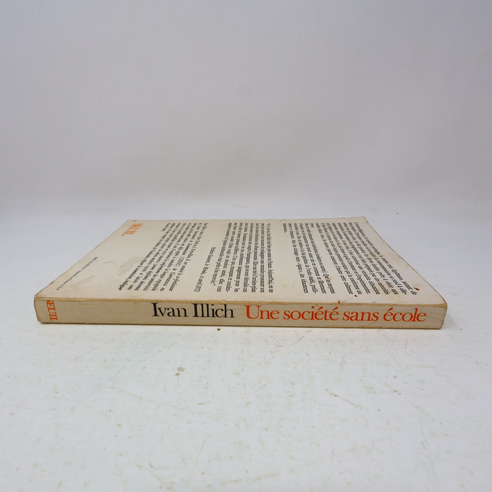 1971 Une Société Sans École Ivan Illich Seuil Éducation Philosophie Français 70s