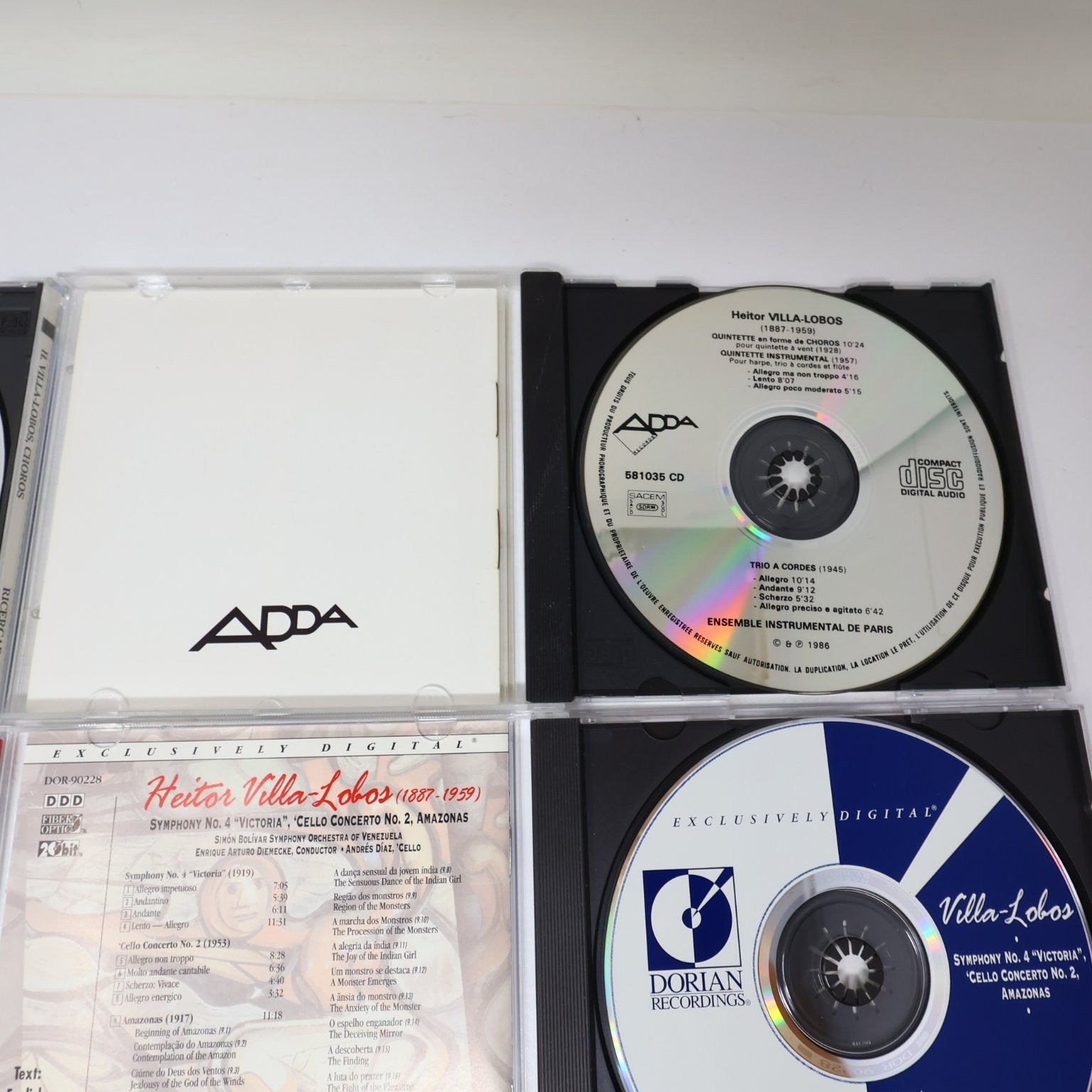 Villa-Lobos 10 CD Lot String Quartets/5 Pianos Concertos/Choros Classical Latin