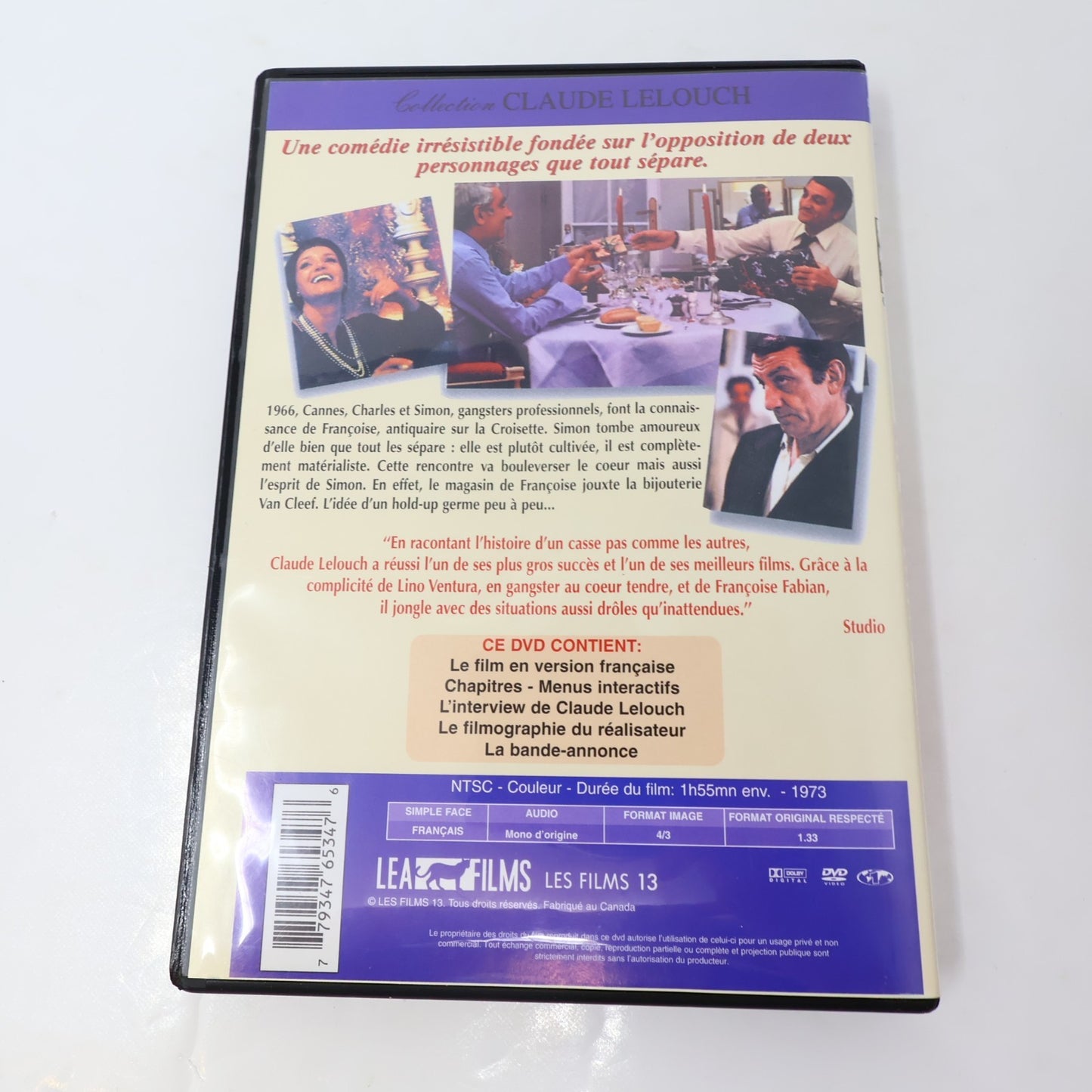 La Bonne Année DVD Lino Ventura/Françoise Fabian Film de Claude Lelouch NTSC