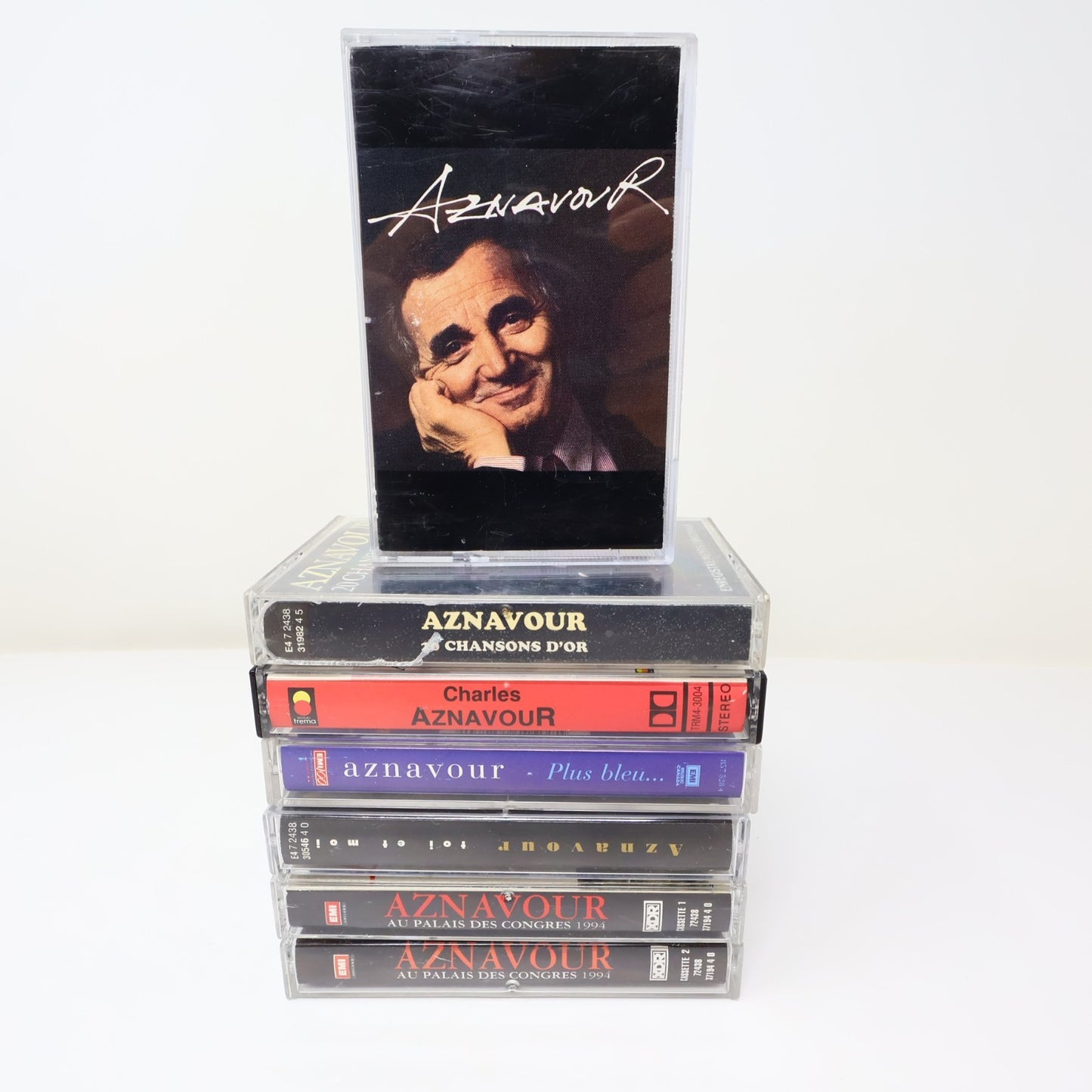 Aznavour Lot 6 Cassettes Plus Bleu/Toi et Moi/Chansons d'Or/Palais des congrès