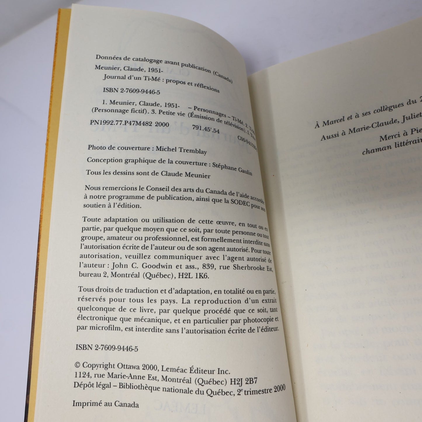 Journal d'un Ti-Mé/Réflexions Mentales Lot 2 Livres Claude Meunier La Petite Vie