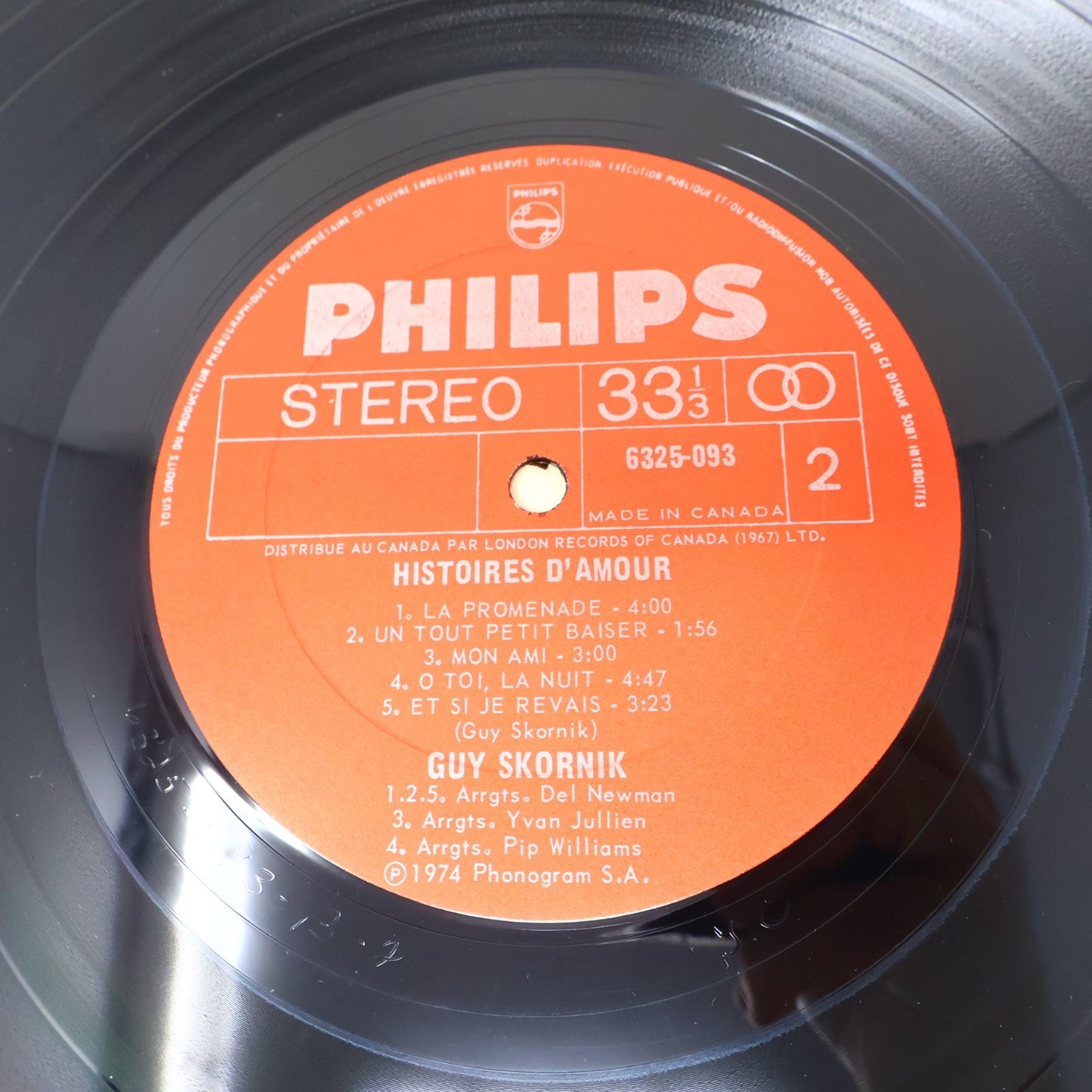 Guy Skornik Lot 2 Disques Histoires D'Amour/de Fous LP Record Philips 1973-1974