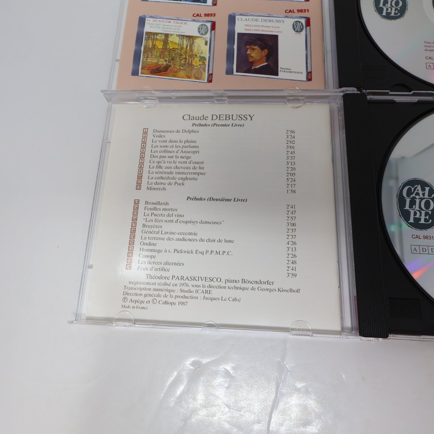 Claude Debussy L'Oeuvre de Piano Coffret 4 CD Calliope 2002 CAL 3831.4 Classique