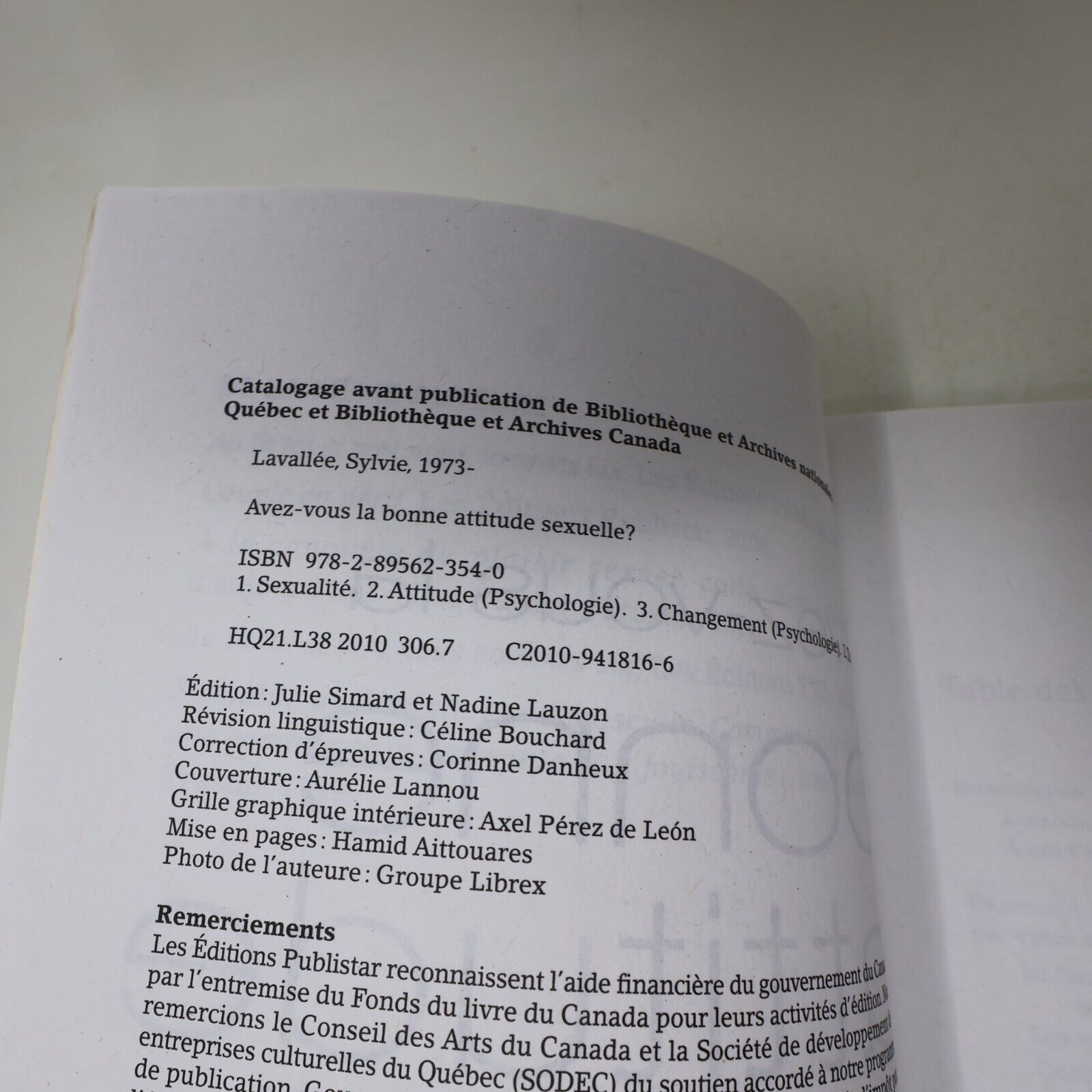 2010 Avez-Vous la Bonne Attitude Sexuelle? Sylvie Lavallée Sexualité Publistar