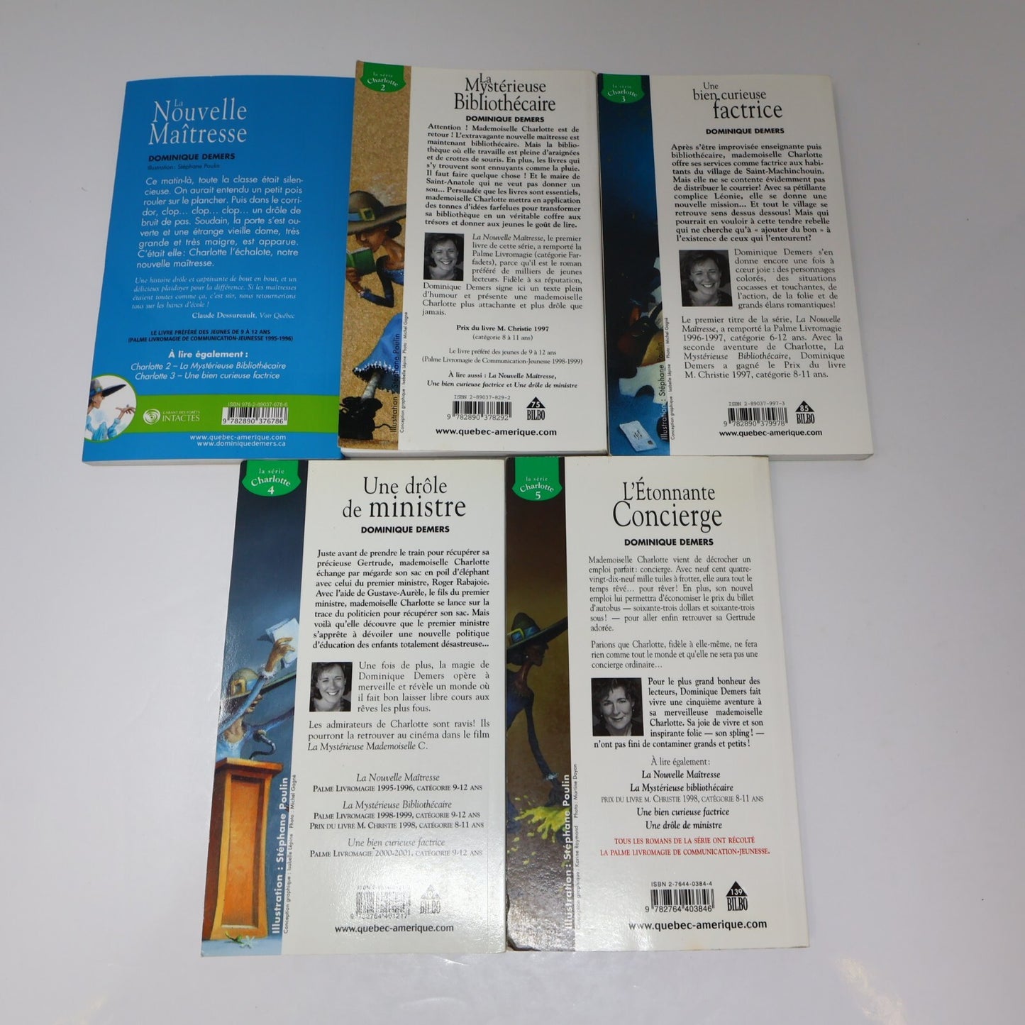 Dominique Demers Lot 5 Livres La Mystérieuse Mademoiselle C #1-5 Charlotte PB