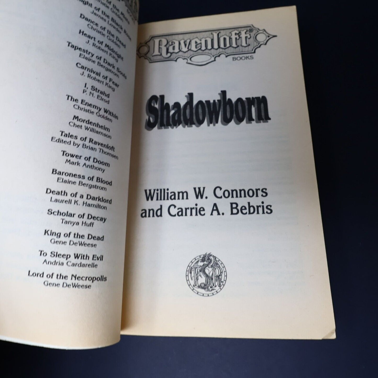 1998 Shadowborn Ravenloft Connors/Bebris D&D TSR 1st Print Paperback PB WOC Book