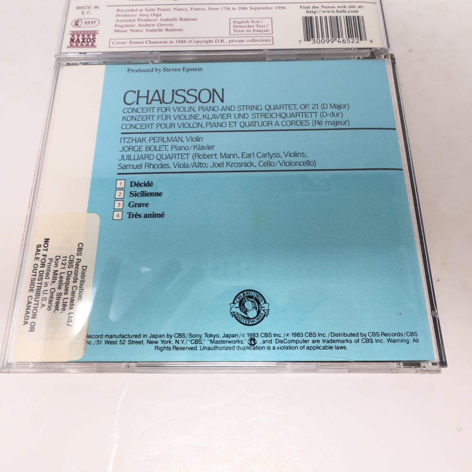 Chausson 2 CD Lot Symphony Op. 20/Poème/Viviane/Concert Violin Piano Classical