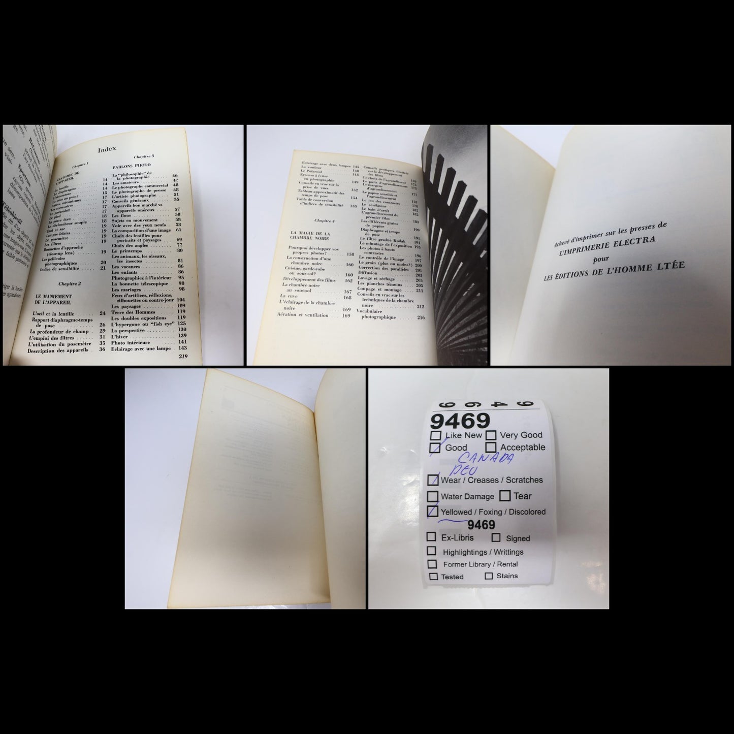 Apprenez la Photographie avec Antoine Désilets De L'homme 1969 PB Français Livre