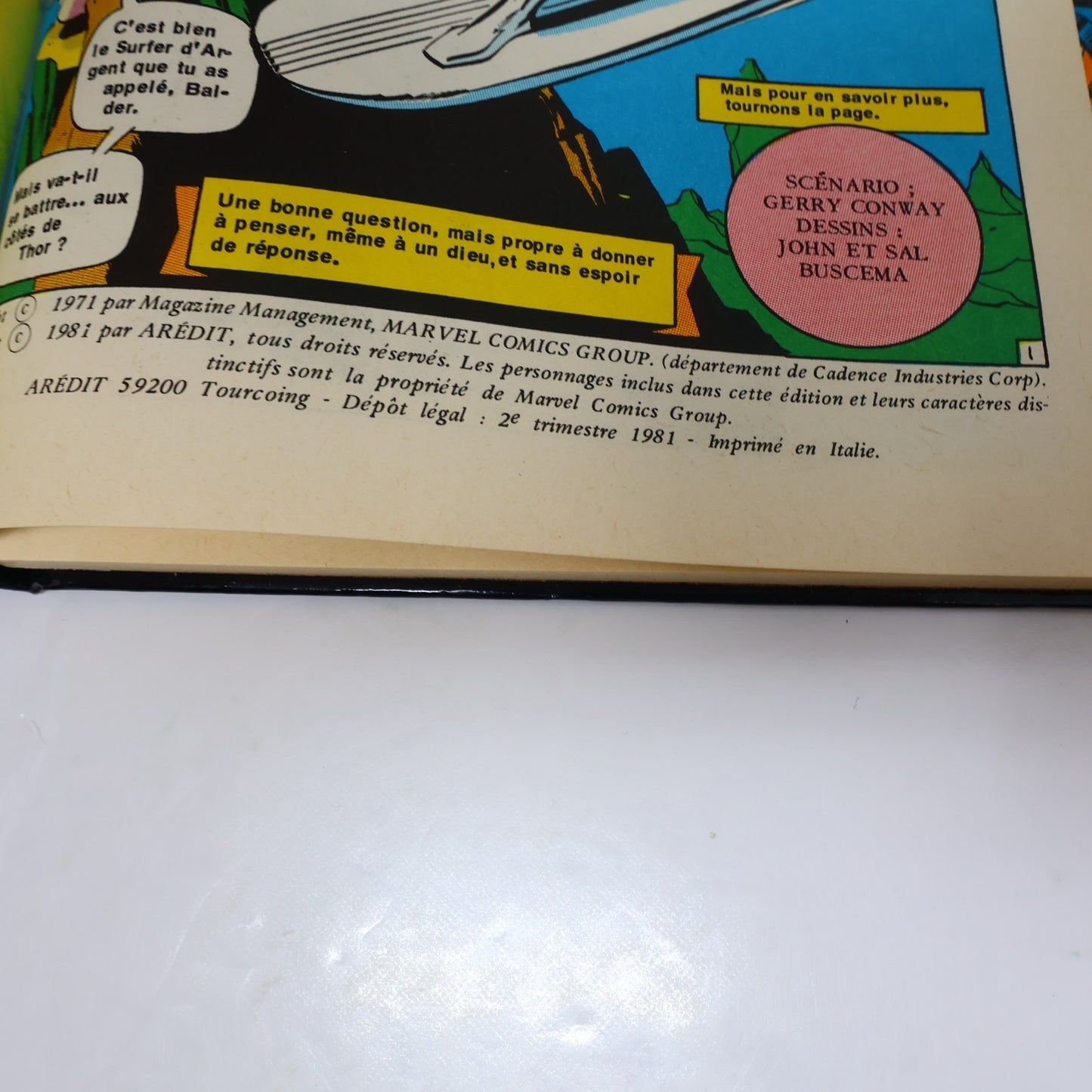 Thor et le Surfer d'Argent Gerry Conway/John & Sal Buscema Artima/Marvel 1980 HC