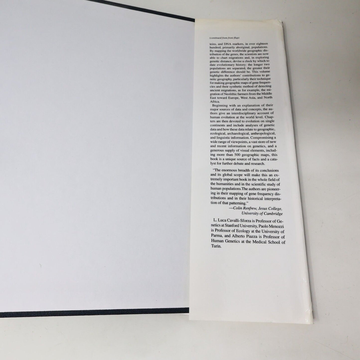 1994 The History and Geography of Human Genes Cavalli-Sforza/Menozzi/Piazza HC
