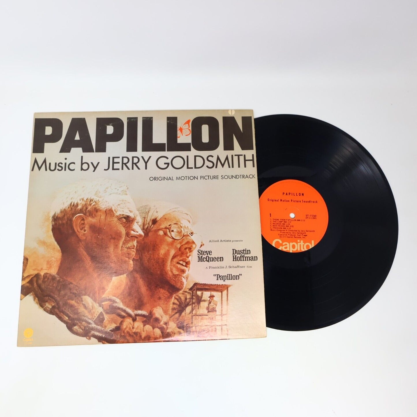 Jerry Goldsmith Papillon Movie Soundtrack LP Record 1973 ST-11260 Steve McQueen