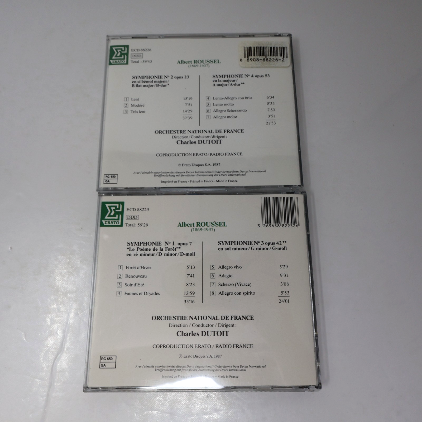 Albert Roussel Symphonie #1-4 Charles Dutoit/Orchestre National De France CD Lot