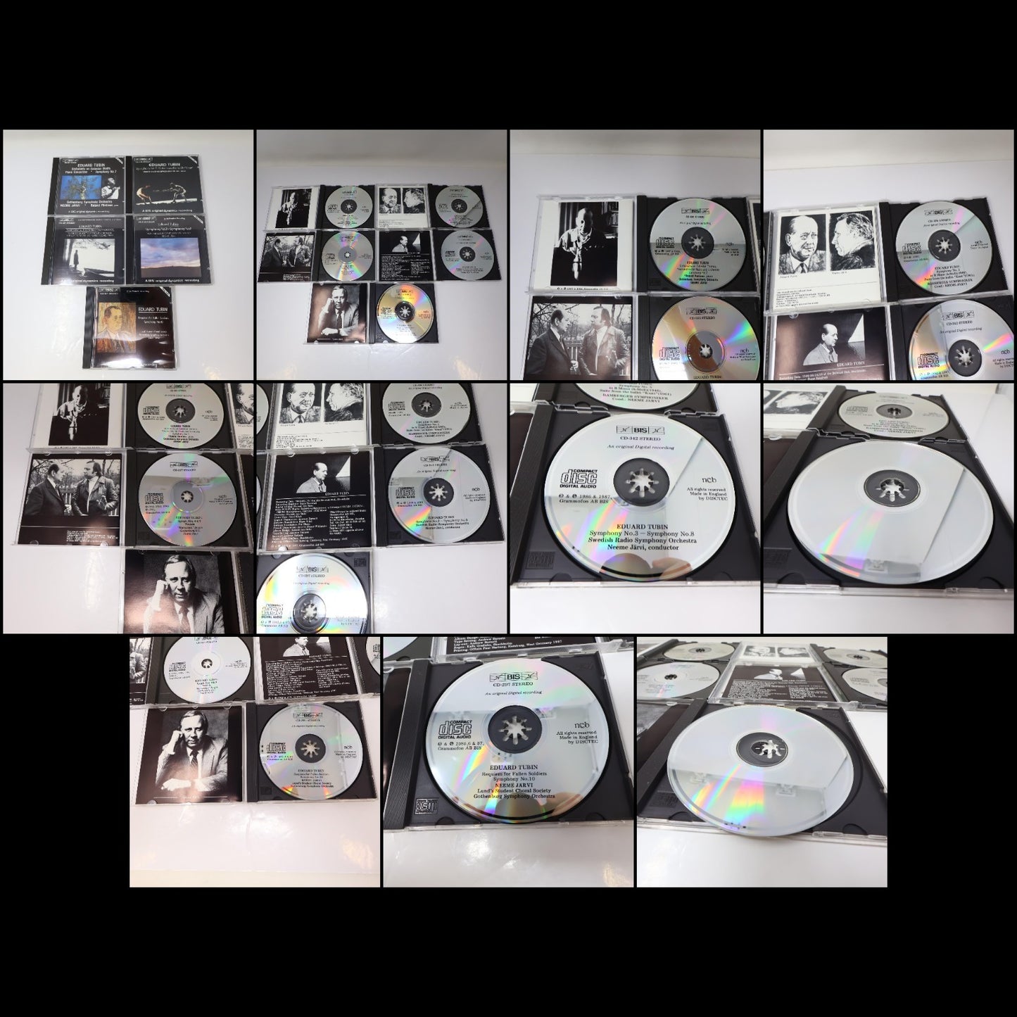Eduard Tubin 10 CD Lot BIS Complete Violin-Viola-Piano/Symphonies #1-10 N. Järvi