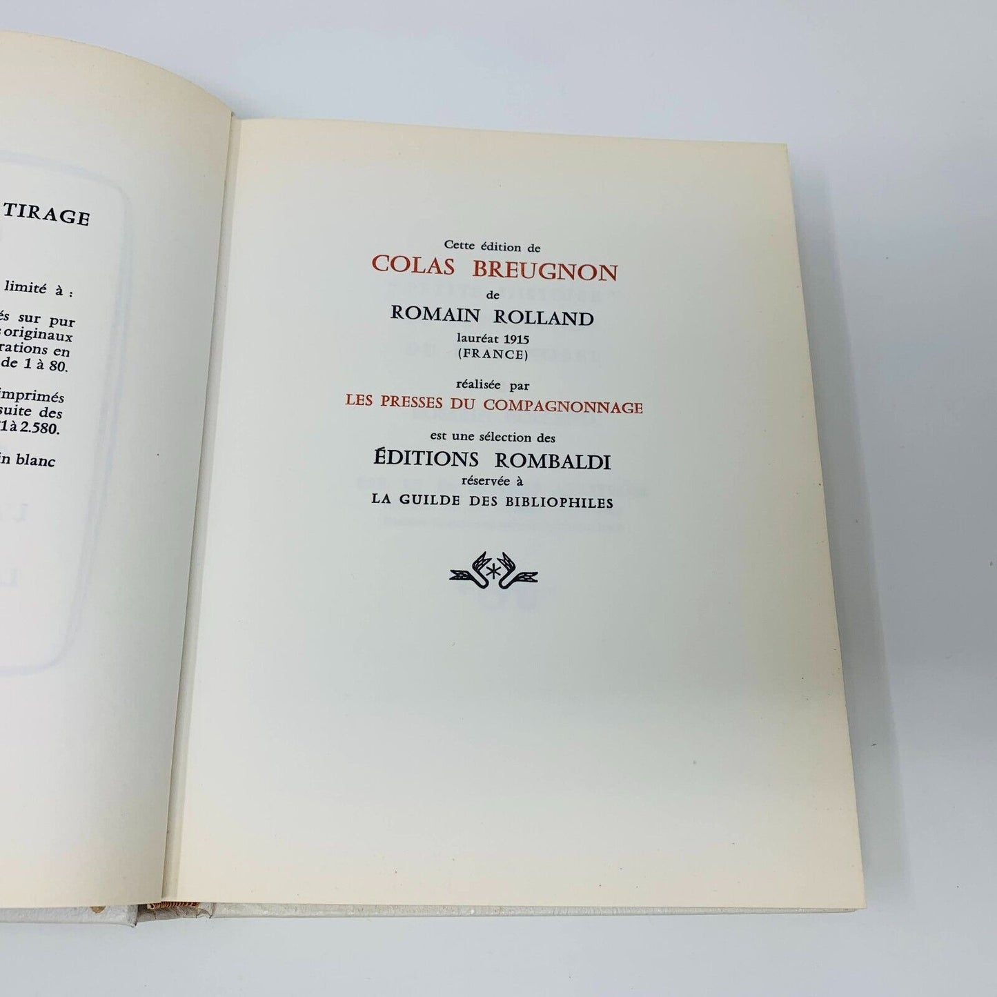 1961 Colas Breugnon Rombaldi Nobel Littérature Romain Rolland Picasso Cover