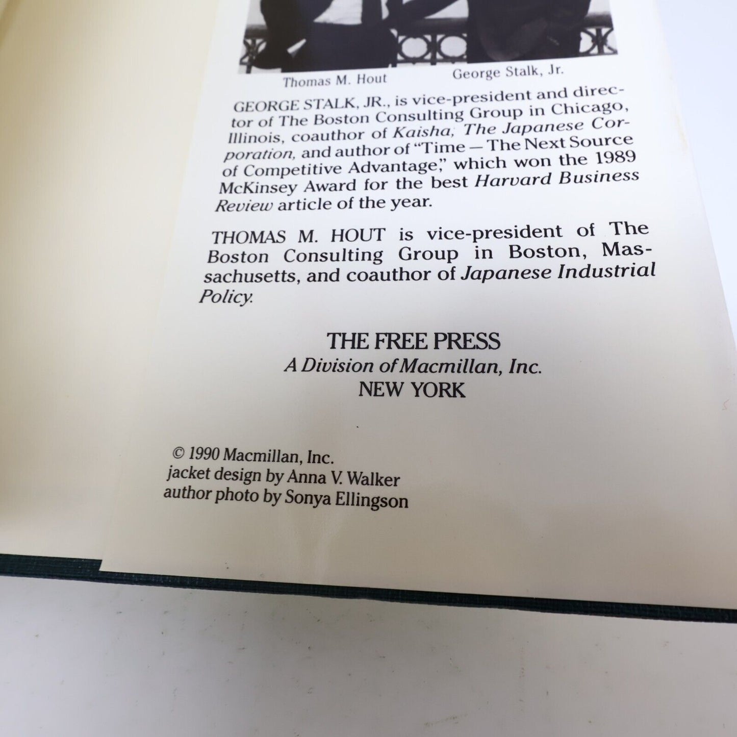 Competing Against Time George Stalk Thomas M. Hout 1990 Free Press Hardcover 90s