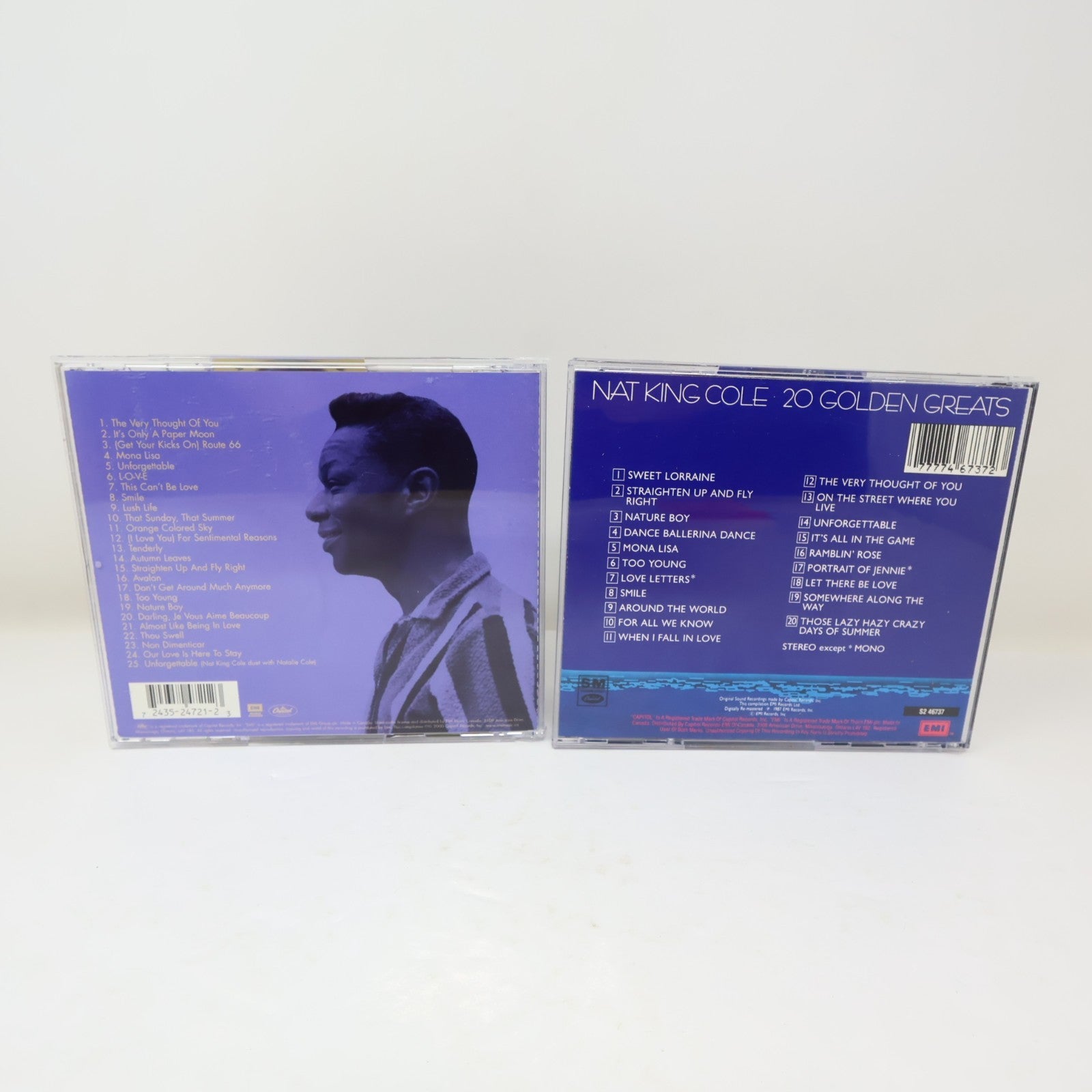 Nat King Cole 2 CDs Lot Unforgettable Nat King Cole/20 Golden Greats Jazz