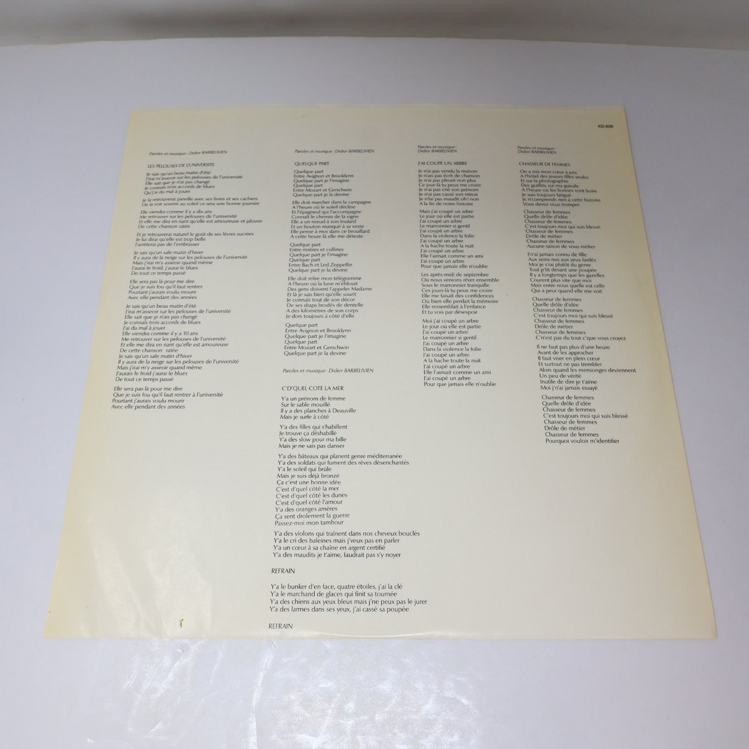 Didier Barbelivien Là où Je T'aime 12" Record 1985 Kébec-Disc French Pop KD-636