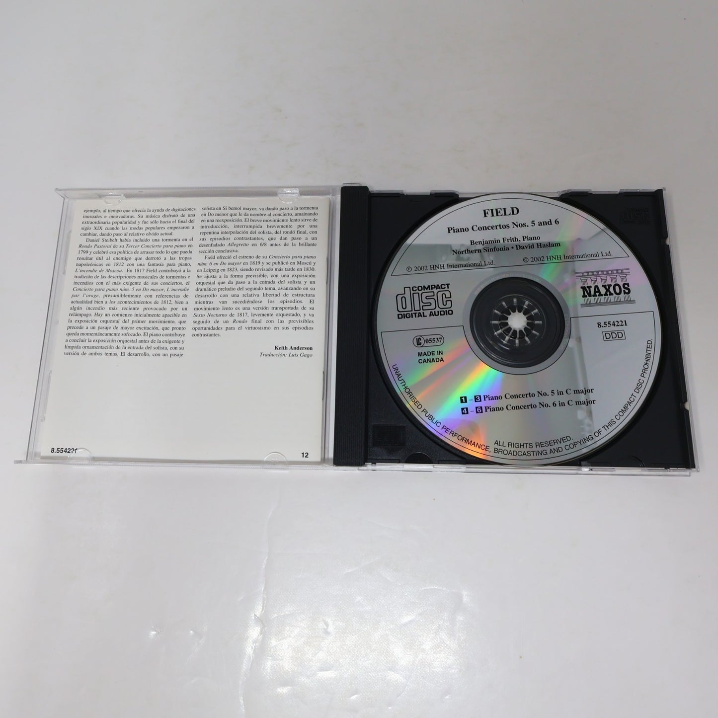 John Field CD Piano Concertos #5-6 Benjamin Frith/Northern Sinfonia/David Haslam