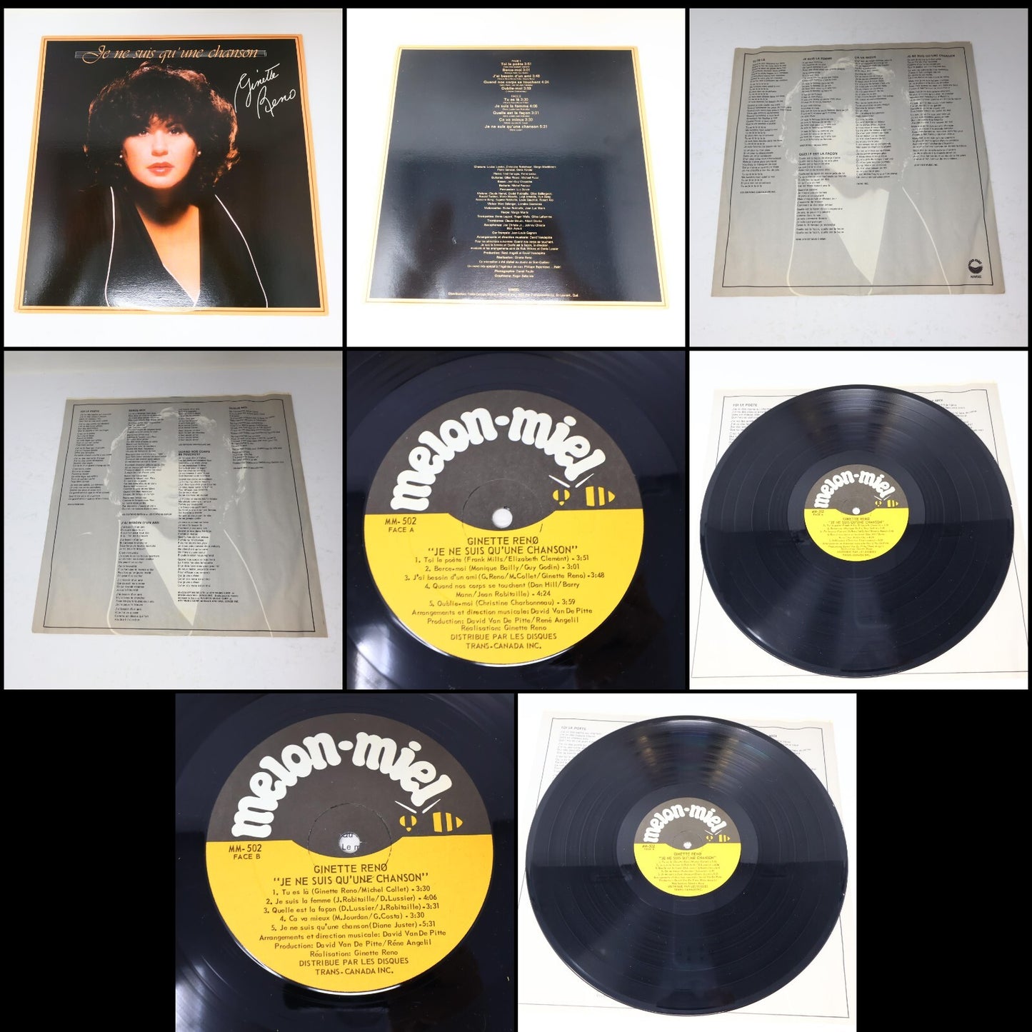 Ginette Reno Lot 6 Disques Record Aimons-nous/Quand On Se Donne/20 Grands Succès