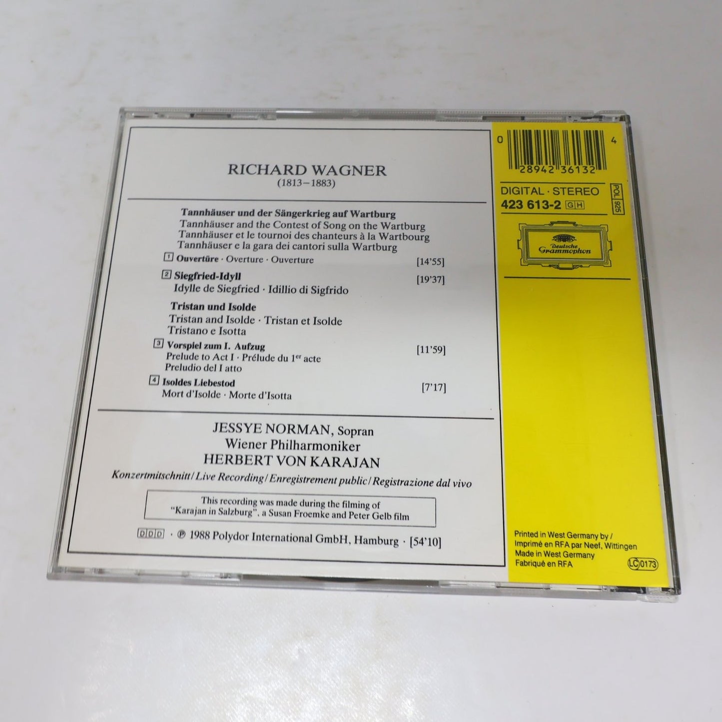 Wagner 3 CD Lot Rickenbacher/Karajan/Walter Orchestral Works Classical EMI DG