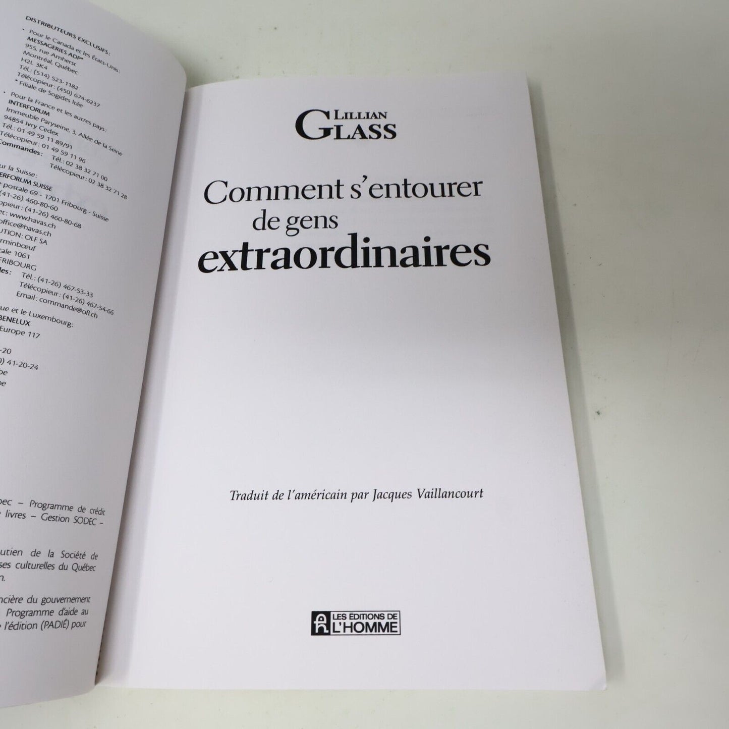 2004 Comment s'Entourer de Gens Extraordinaires de Lillian Glass Psychologie PB