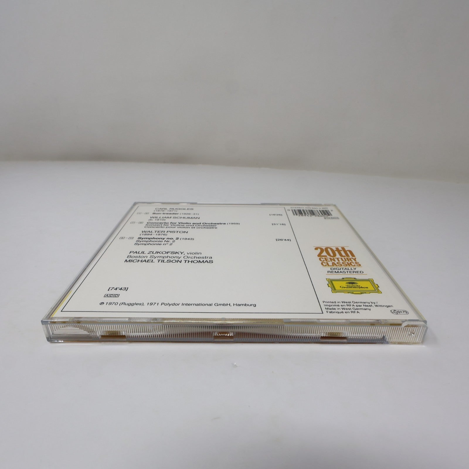 Ruggles Sun-Treader/Piston Symphony 2/Schuman Violin Concerto CD Zukofsky/Thomas