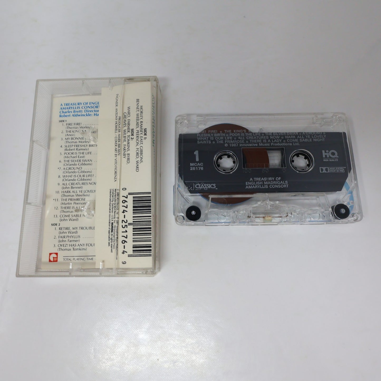 A Treasury Of English Madrigals Cassette Amaryllis Consort/Brett/Aldwinckle 1988