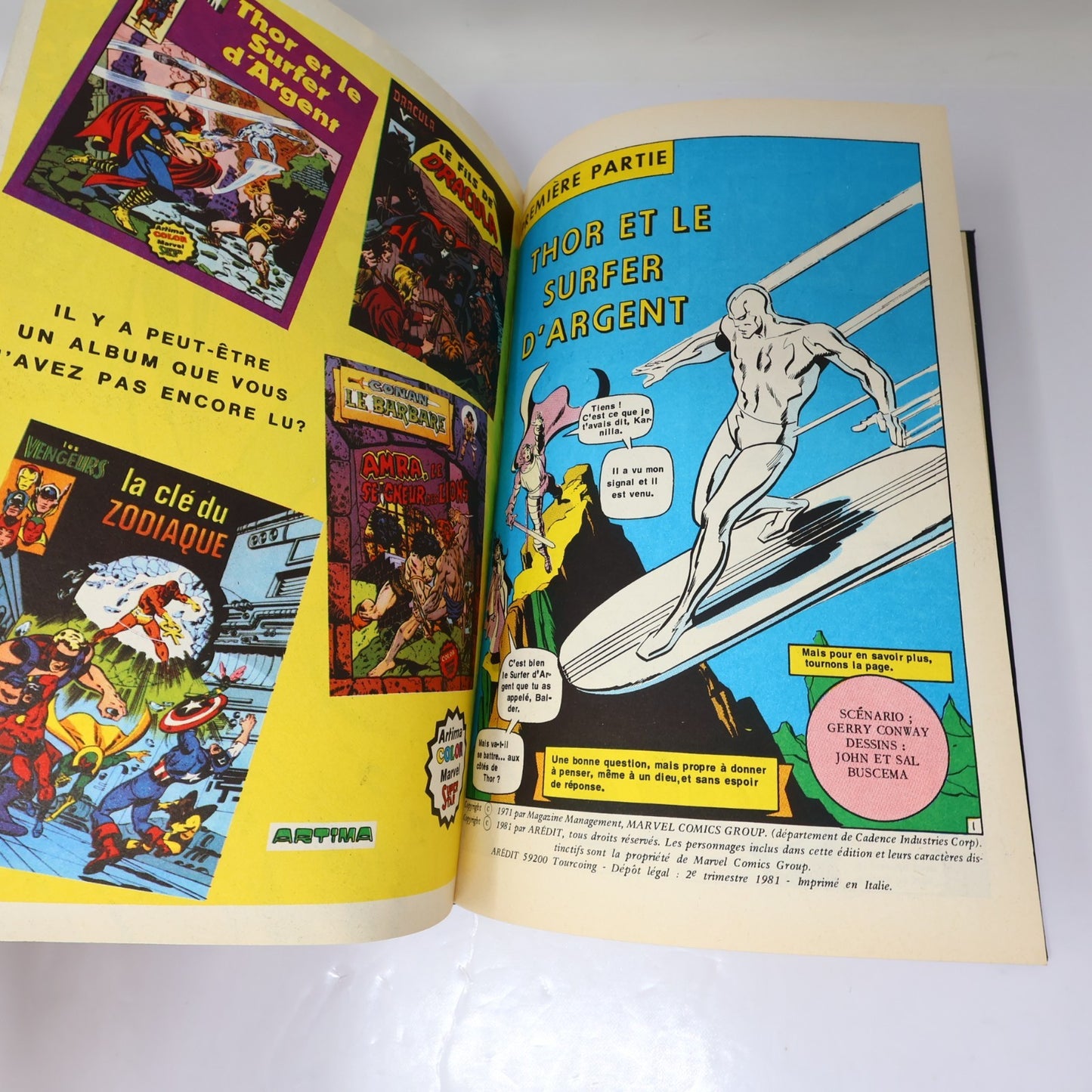 Thor et le Surfer d'Argent Gerry Conway/John & Sal Buscema Artima/Marvel 1980 HC