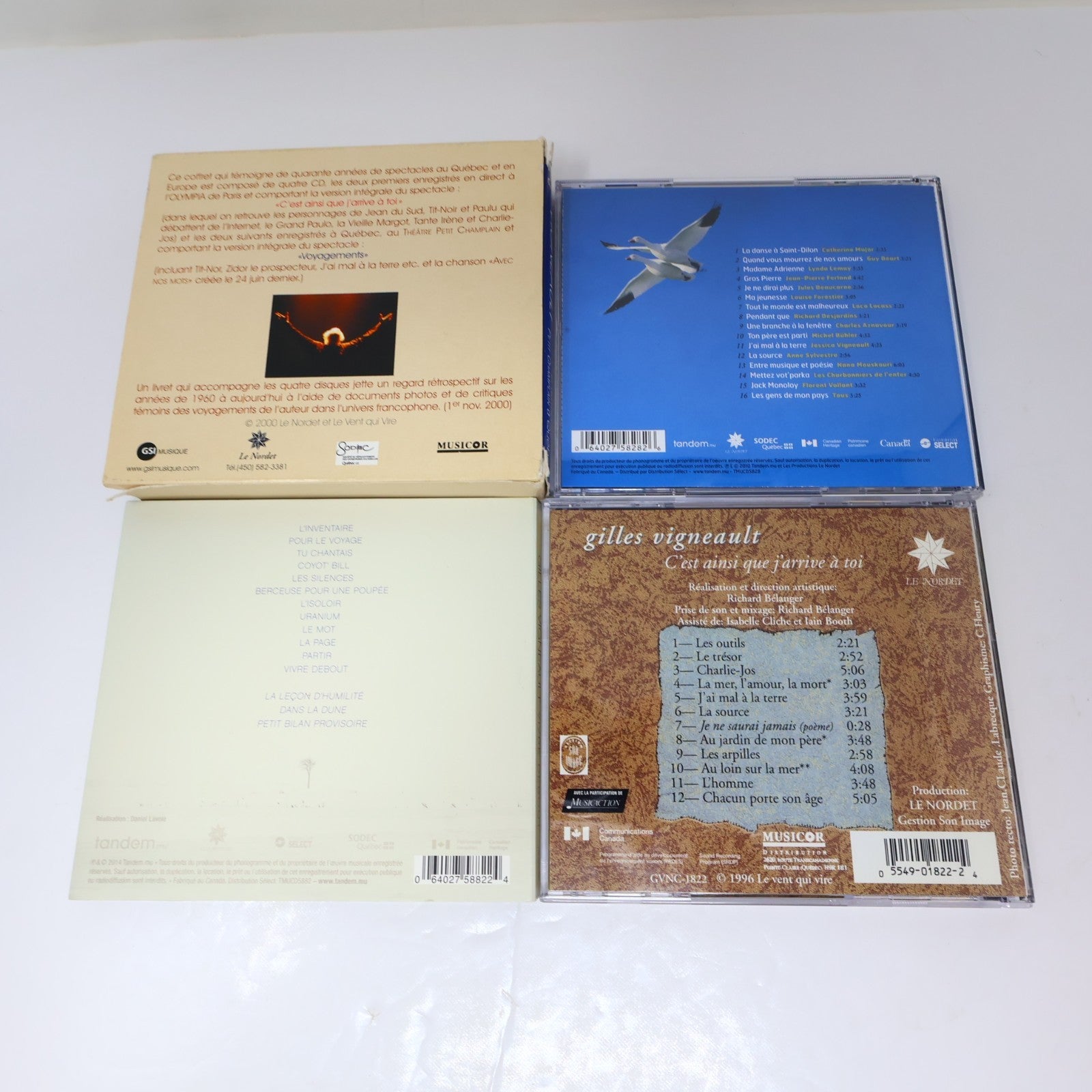 Gilles Vigneault Lot 4 CDs Vivre Debout/Retrouvailles Folk Country Pop 1996-2014