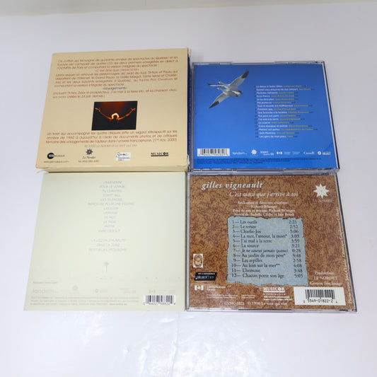 Gilles Vigneault Lot 4 CDs Vivre Debout/Retrouvailles Folk Country Pop 1996-2014