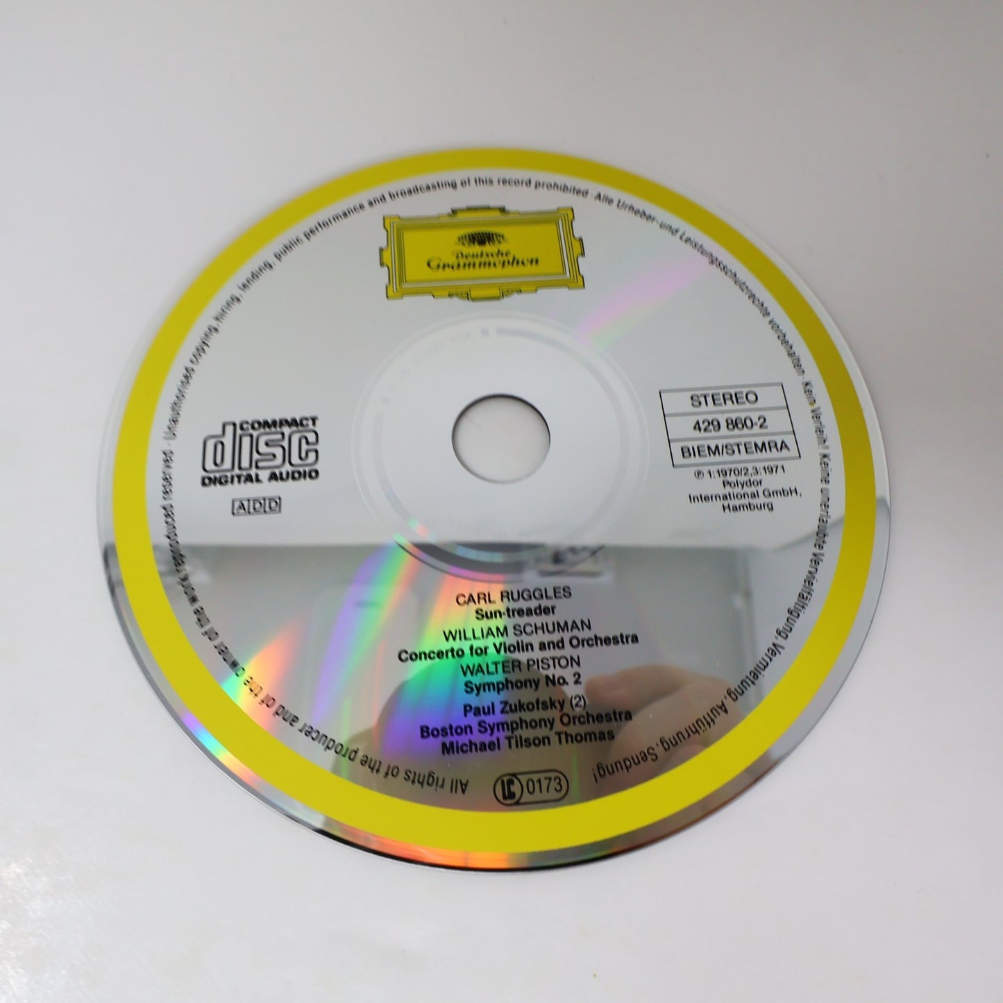 Ruggles Sun-Treader/Piston Symphony 2/Schuman Violin Concerto CD Zukofsky/Thomas