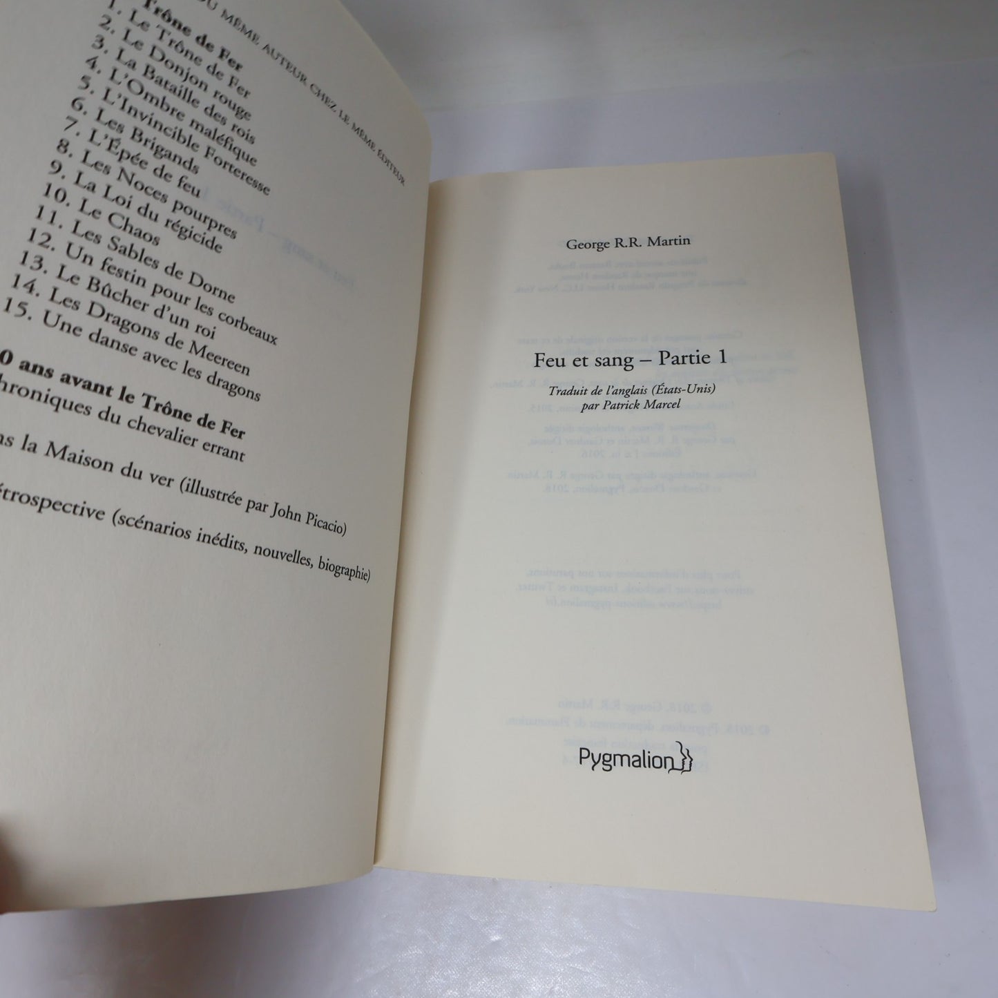 Feu et Sang #1-2 Le trône de fer Série Complète Lot 2 Livres George R. R. Martin
