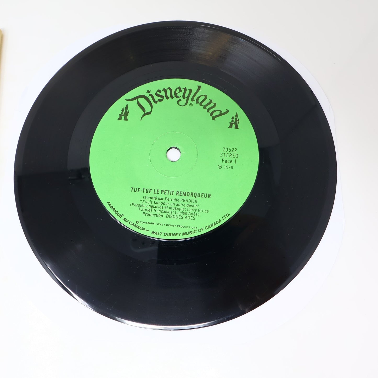 Disney Disneyland Lot 4 Livre Disque 7" Fantasia/Peter/Tuf-Tuf/Blanche Neige 70s