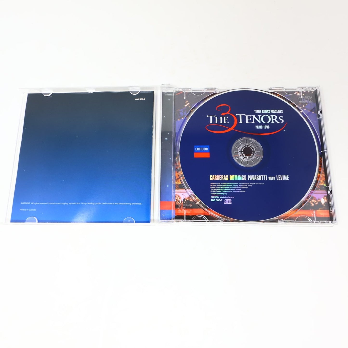 Carreras Domingo Pavarotti The 3 Tenors Paris 1998 CD London Classical